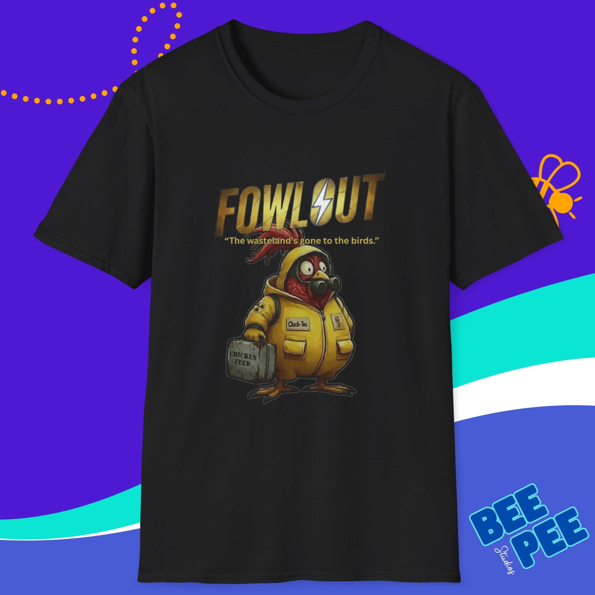 Fowlout Fallout Parody T-Shirt Funny Apocalypse Chicken Tee, Wasteland Humor Gamer Shirt product thumbnail image Fowlout Fallout Parody T-Shirt Funny Apocalypse Chicken Tee, Wasteland Humor Gamer Shirt product thumbnail image