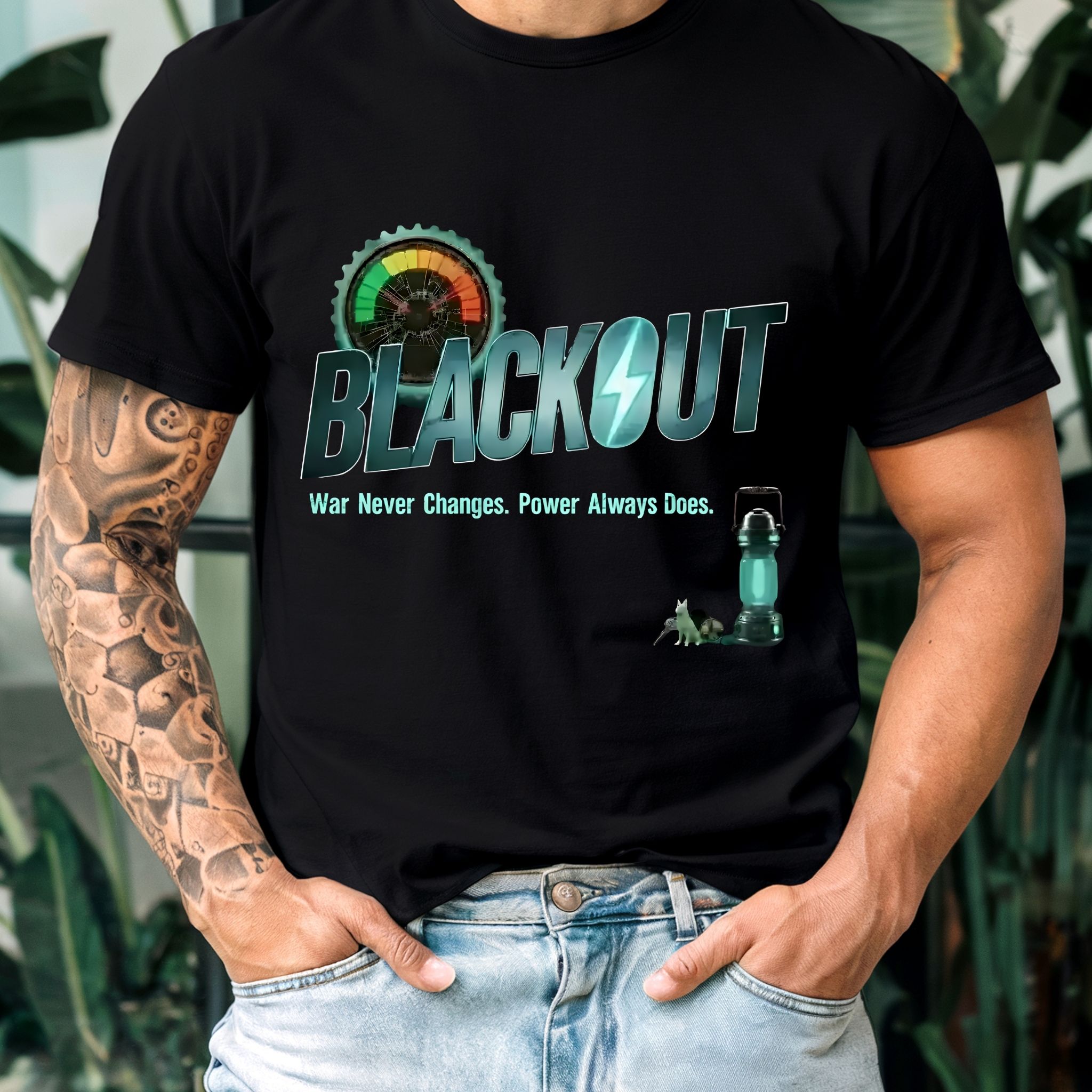 Blackout Fallout Parody T-Shirt, Survival Gamer Tee, Post-Apocalyptic Humor Shirt, Power Outage Gift, Wasteland Apparel