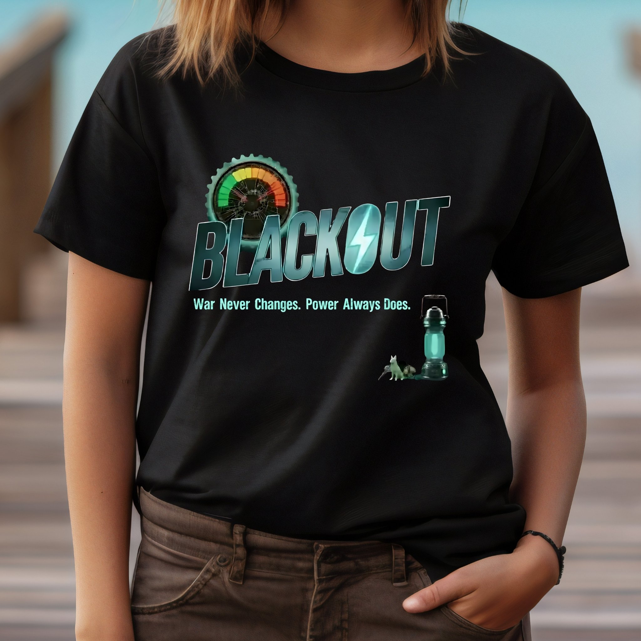 Blackout Fallout Parody T-Shirt, Survival Gamer Tee, Post-Apocalyptic Humor Shirt, Power Outage Gift, Wasteland Apparel product thumbnail image