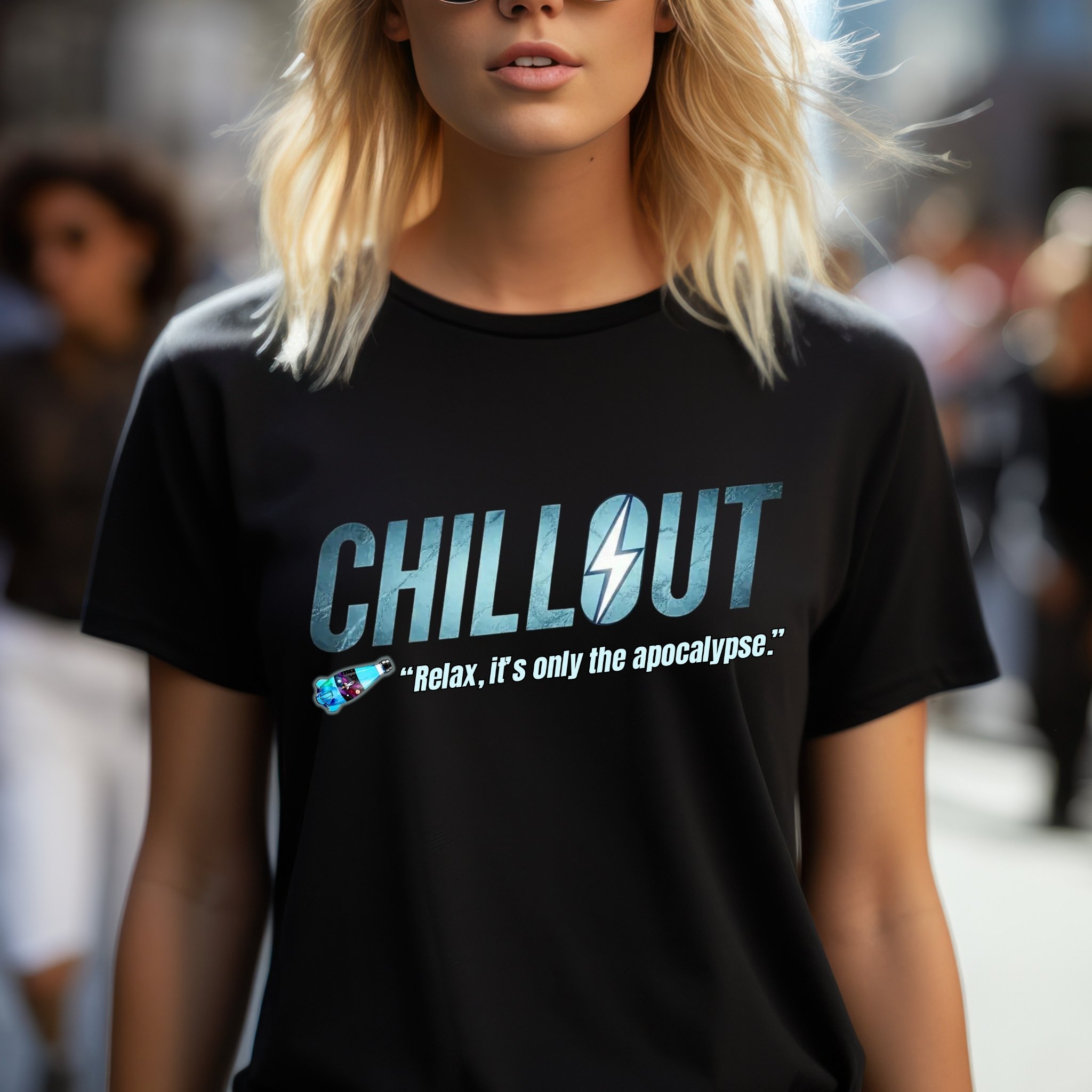 Chillout Fallout Parody T-Shirt, Funny Post Apocalyptic Gamer Tee, Retro Nuka Drink Inspired Design product thumbnail image Chillout Fallout Parody T-Shirt, Funny Post Apocalyptic Gamer Tee, Retro Nuka Drink Inspired Design product thumbnail image