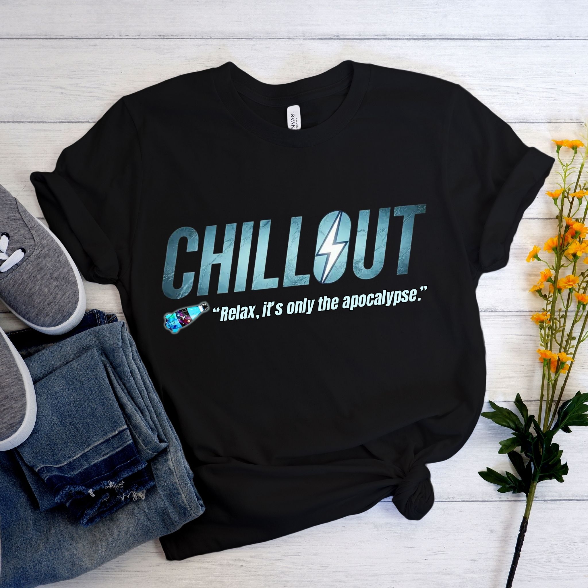 Chillout Fallout Parody T-Shirt, Funny Post Apocalyptic Gamer Tee, Retro Nuka Drink Inspired Design product thumbnail image Chillout Fallout Parody T-Shirt, Funny Post Apocalyptic Gamer Tee, Retro Nuka Drink Inspired Design product thumbnail image