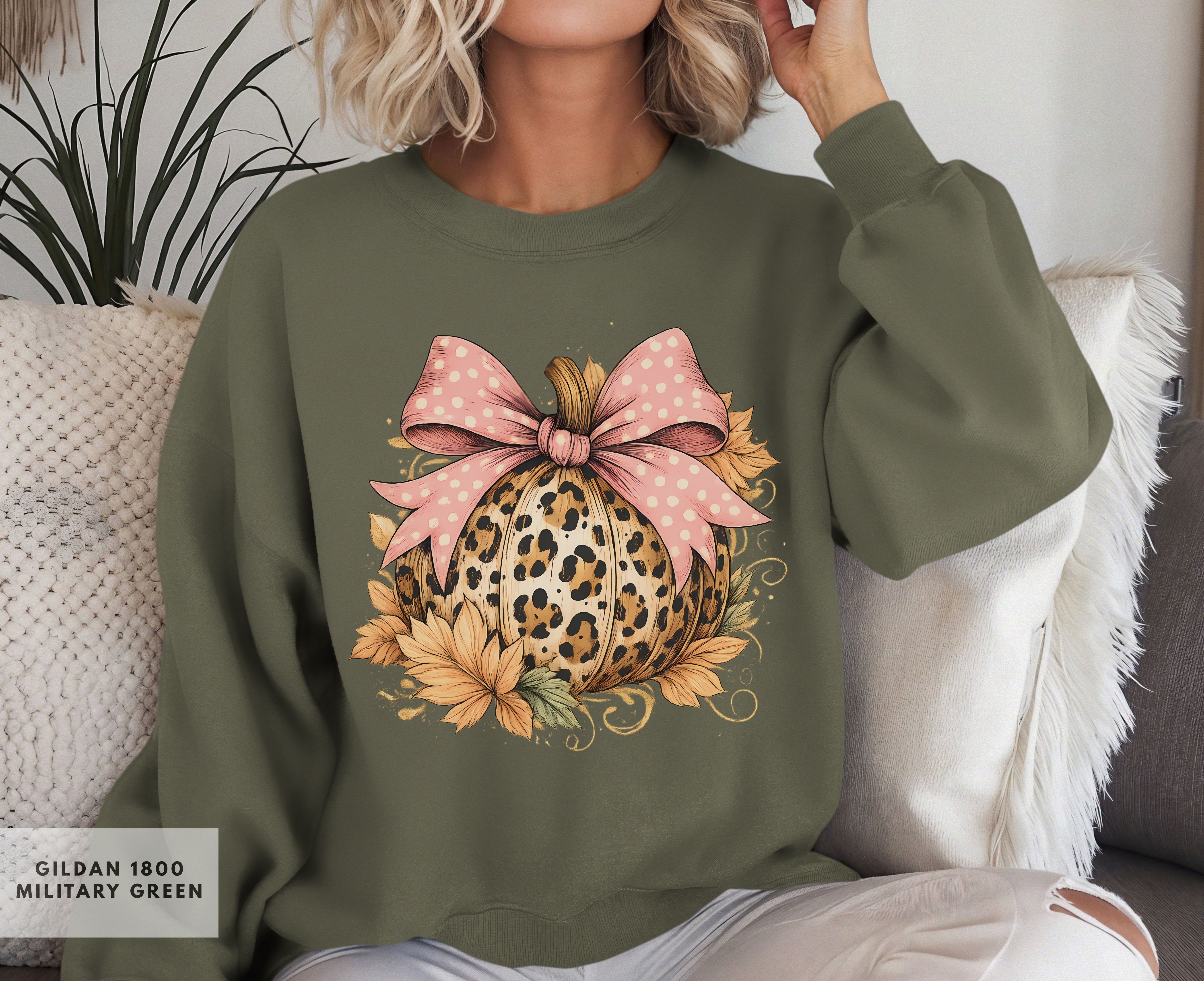 Leopard Pumpkin Sweatshirt, Cozy Fall Pullover, Boho Fall Apparel, Thanksgiving Gift, Autumn Casual Wear, Gift for Her, Pink Coquette Bow product thumbnail image Leopard Pumpkin Sweatshirt, Cozy Fall Pullover, Boho Fall Apparel, Thanksgiving Gift, Autumn Casual Wear, Gift for Her, Pink Coquette Bow product thumbnail image