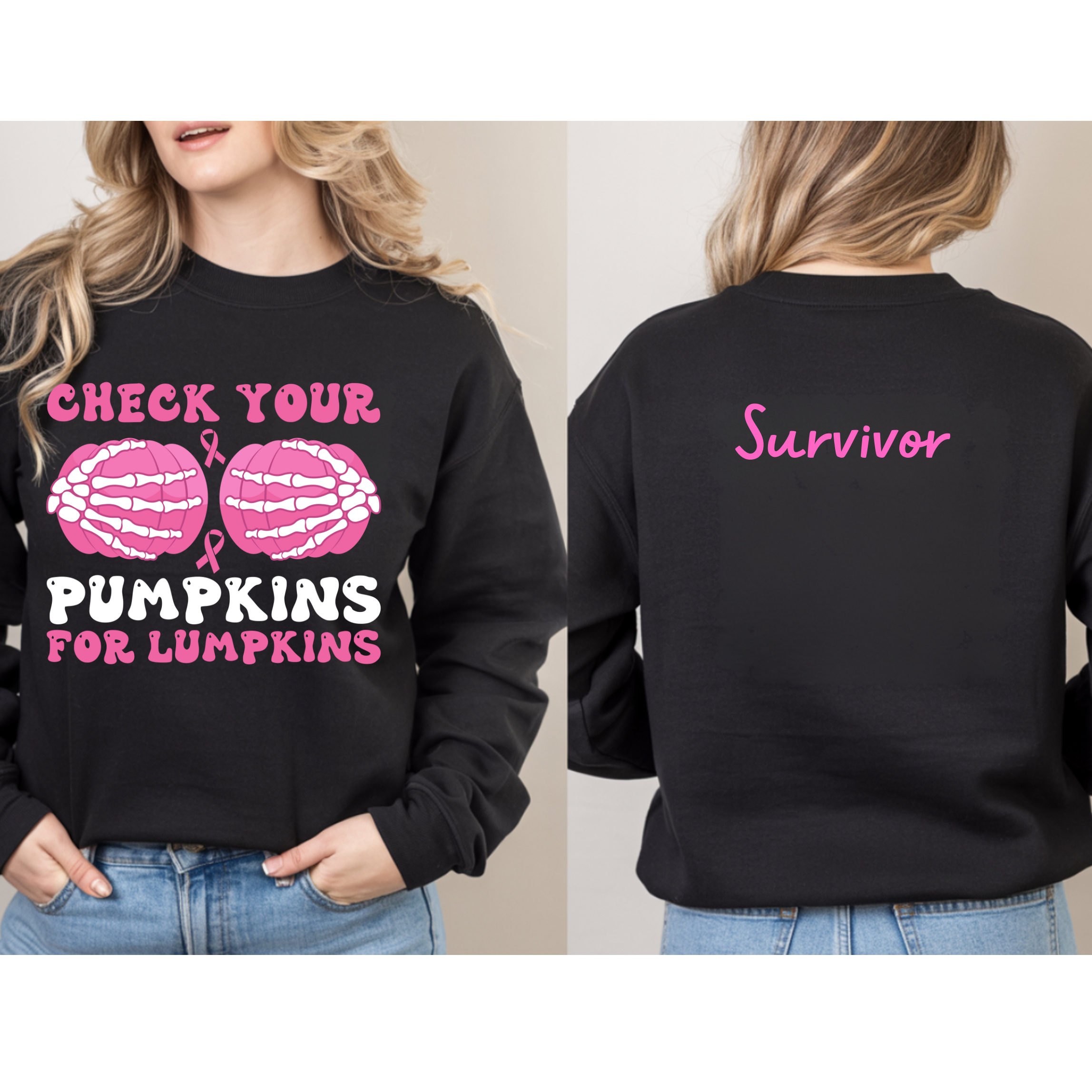Check Your Pumpkins for Lumpkins Cancer Awareness Sweatshirt