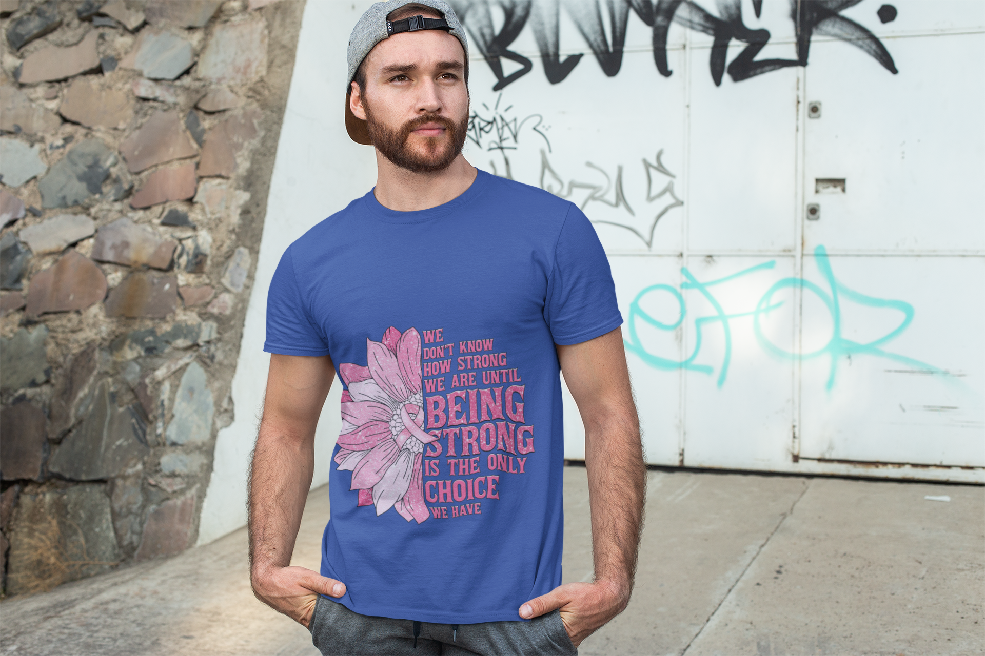 V-Neck Tee Breast Cancer Awareness Stronger Than You Think product thumbnail image