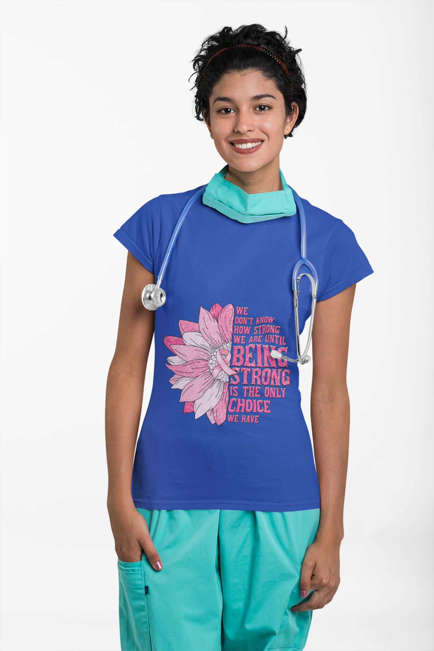 V-Neck Tee Breast Cancer Awareness Stronger Than You Think product thumbnail image