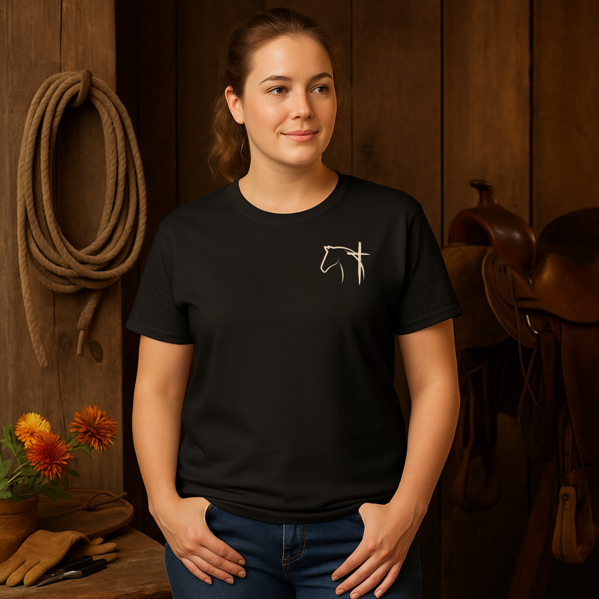 Fish &amp; Cross Ranch Two-Sided Logo Tee, Unisex