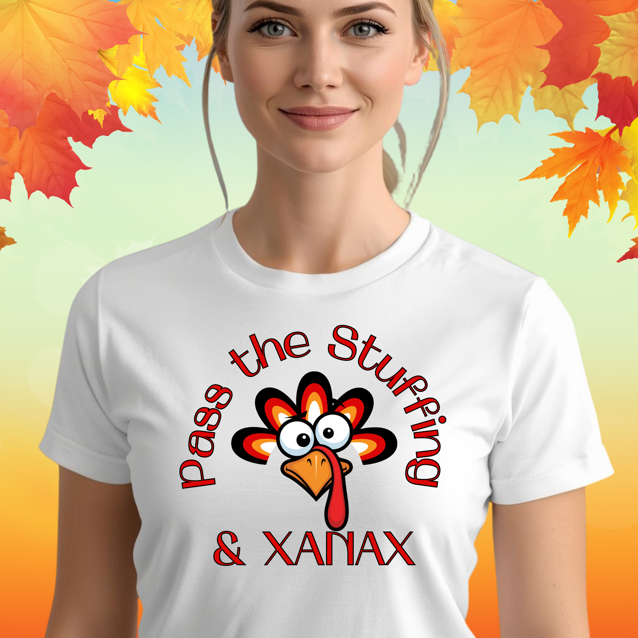 Pass the Stuffing and Xanax Thanksgiving T Shirt | Funny Turkey Day Drinking Shirt | Friendsgiving Party Graphic Tee