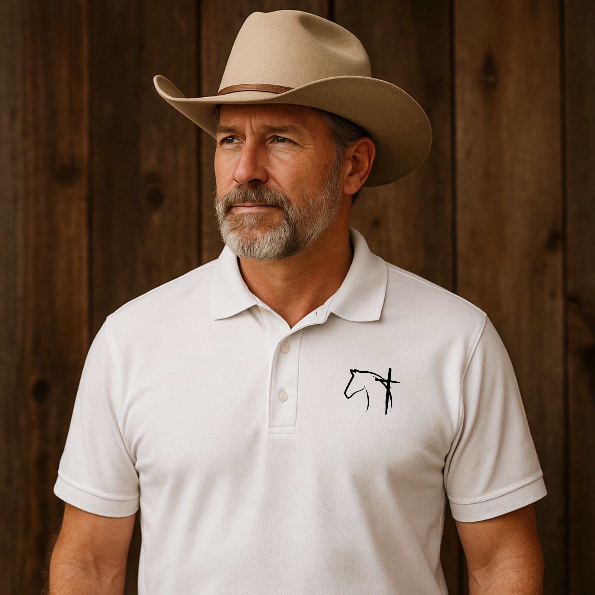 Fish &amp; Cross Ranch Embroidered Polo – Unisex Casual Elegance