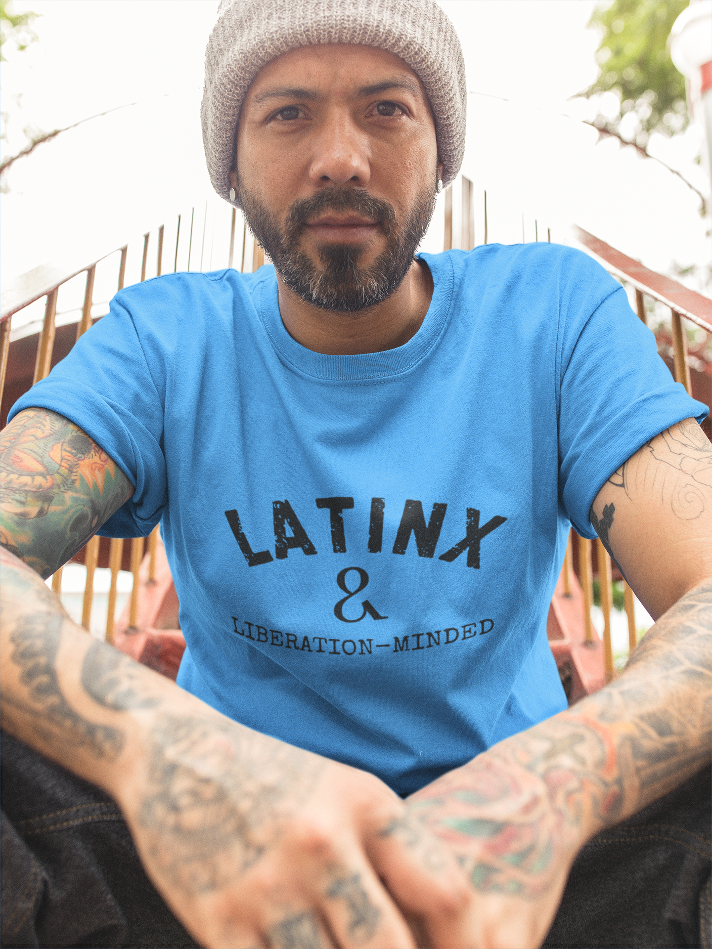 Latinx & Liberation-Minded Tee product thumbnail image Latinx & Liberation-Minded Tee product thumbnail image