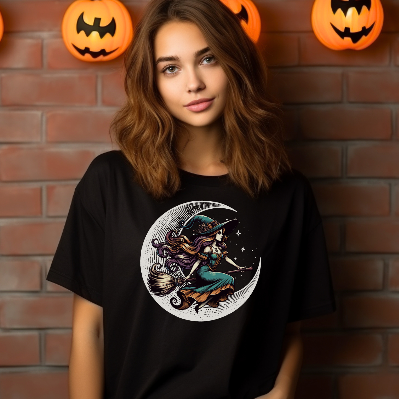Whimsical Witch Graphic Tee, Casual Halloween T-Shirt, Perfect Gift for Halloween Lovers, Witchy Series, Unisex Fun Wear