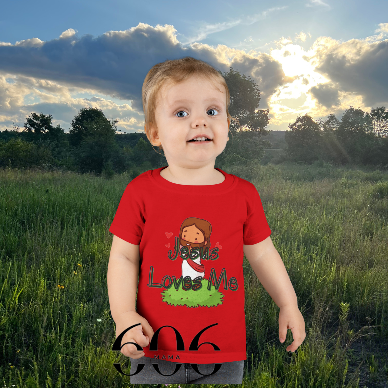 100% Cotton Toddler T-Shirt: 'Jesus Loves Me' Graphic Tee for Kids, Perfect for Church, Baptism, Gifts, Playdates, Family Events product thumbnail image