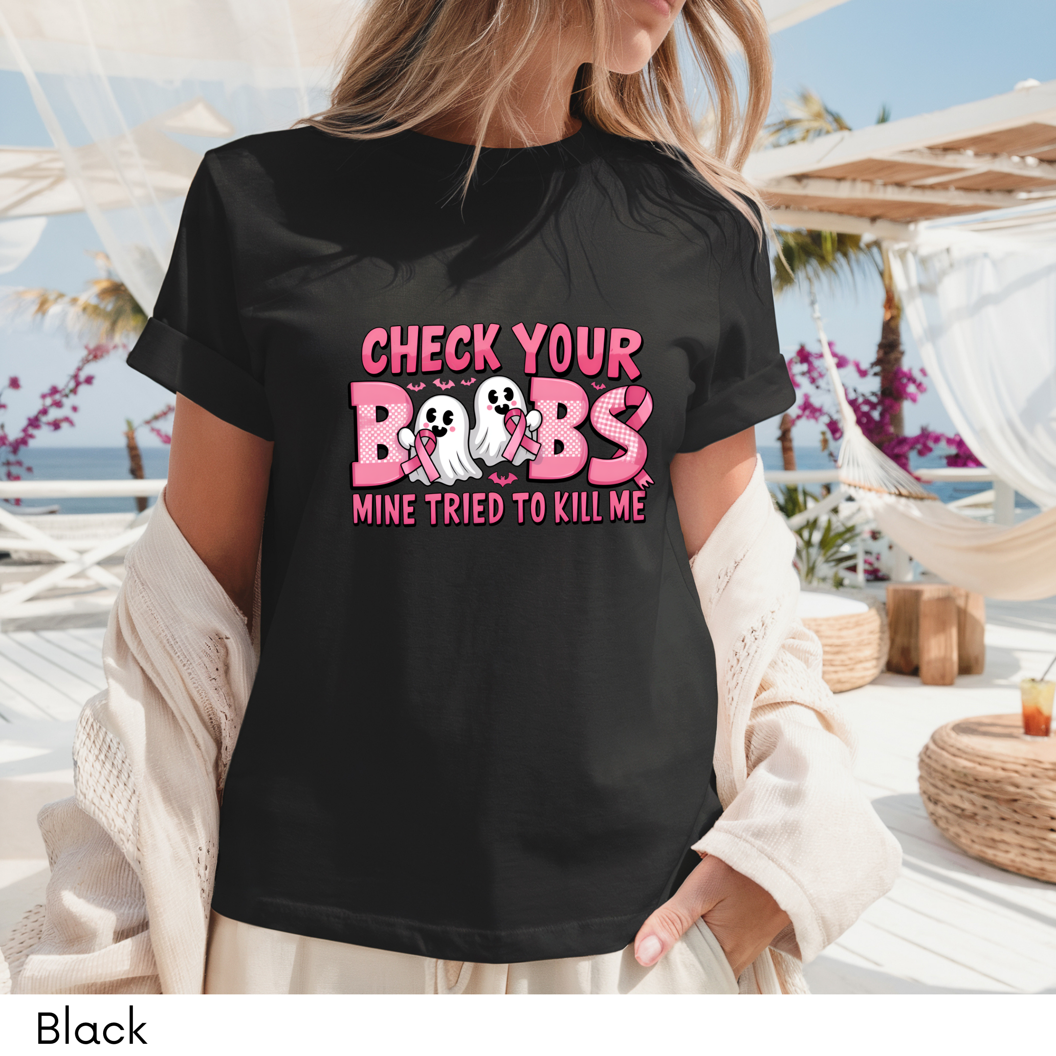 Check Your Boobs Breast Cancer Survivor Unisex Heavy Cotton Tee Check Your Boobs Breast Cancer Survivor Unisex Heavy Cotton Tee