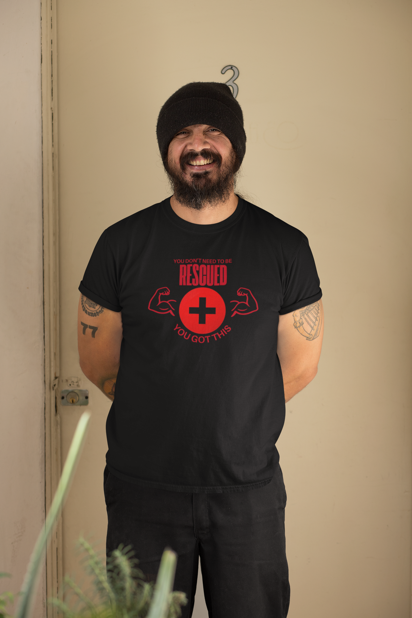 Motivational Rescue Tee - Unisex Jersey Short Sleeve Tee, Gift for Fitness Lovers, Positive Affirmation T-Shirt, Inspirational Gift product thumbnail image