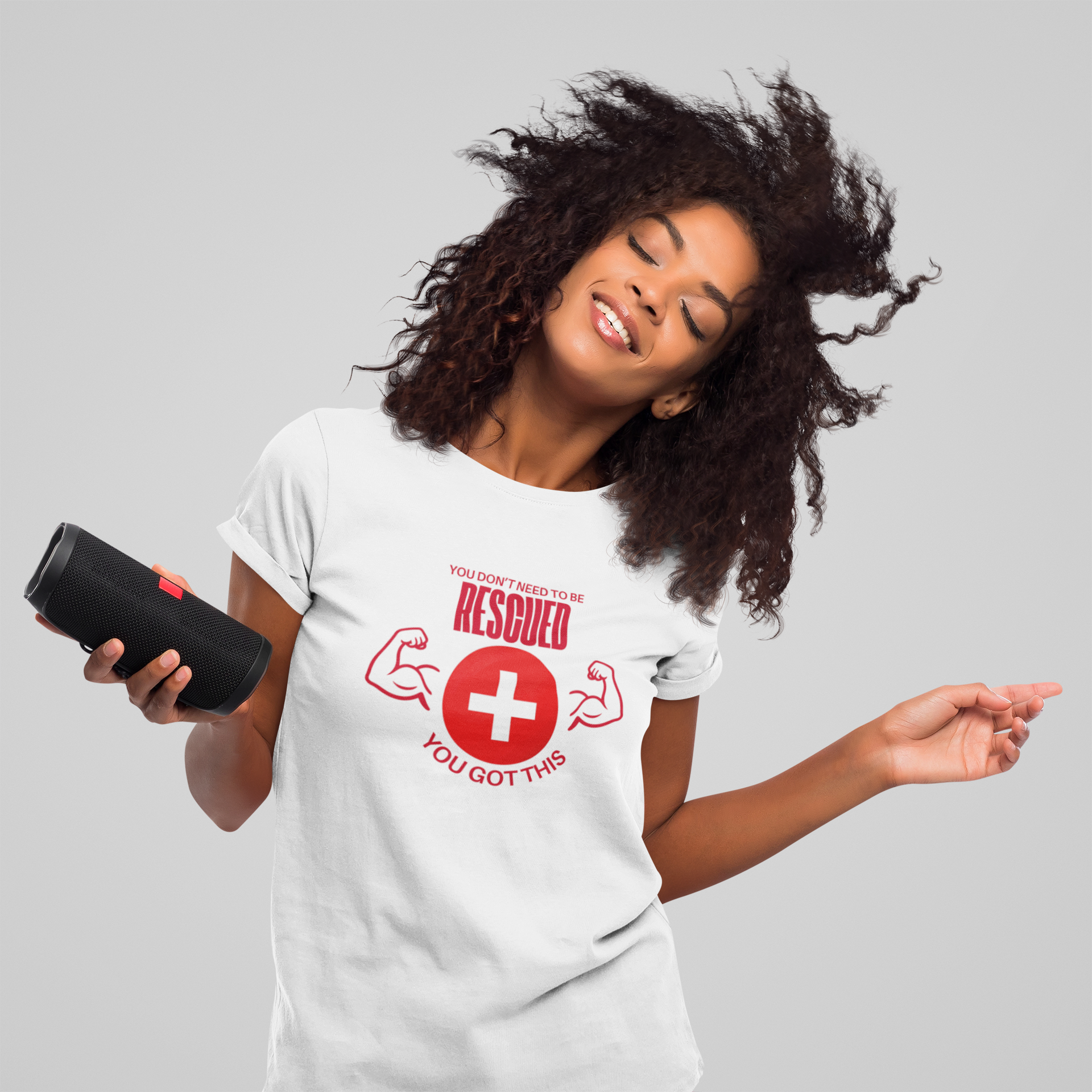 Motivational Rescue Tee - Unisex Jersey Short Sleeve Tee, Gift for Fitness Lovers, Positive Affirmation T-Shirt, Inspirational Gift product thumbnail image