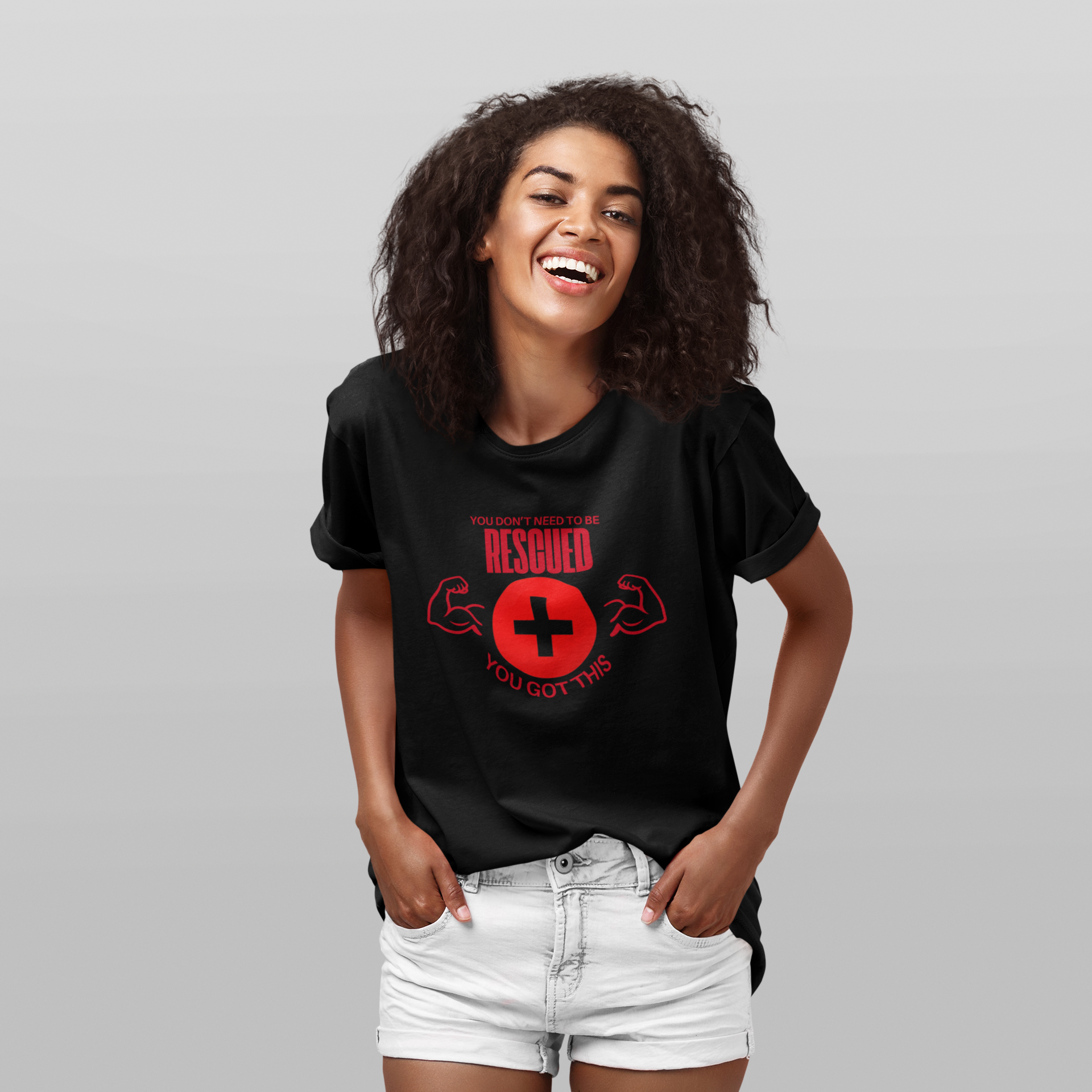 Motivational Rescue Tee - Unisex Jersey Short Sleeve Tee, Gift for Fitness Lovers, Positive Affirmation T-Shirt, Inspirational Gift product thumbnail image