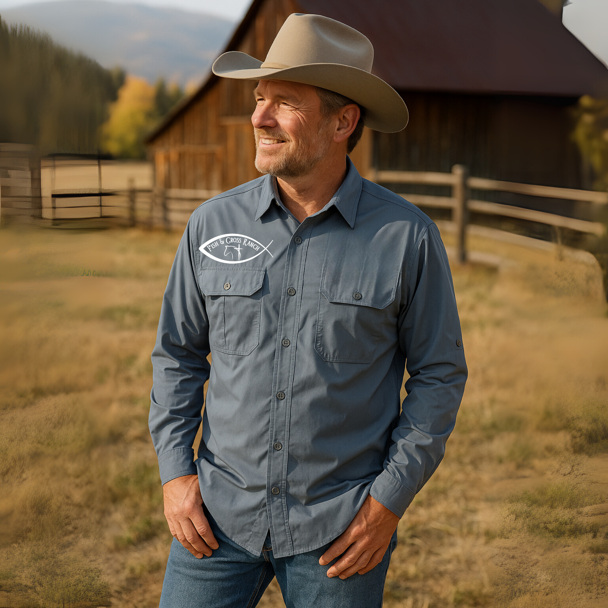 Men’s Long Sleeve Fishing Shirt – Faith, Heritage, Cowboy Way Performance Apparel product thumbnail image Men’s Long Sleeve Fishing Shirt – Faith, Heritage, Cowboy Way Performance Apparel product thumbnail image