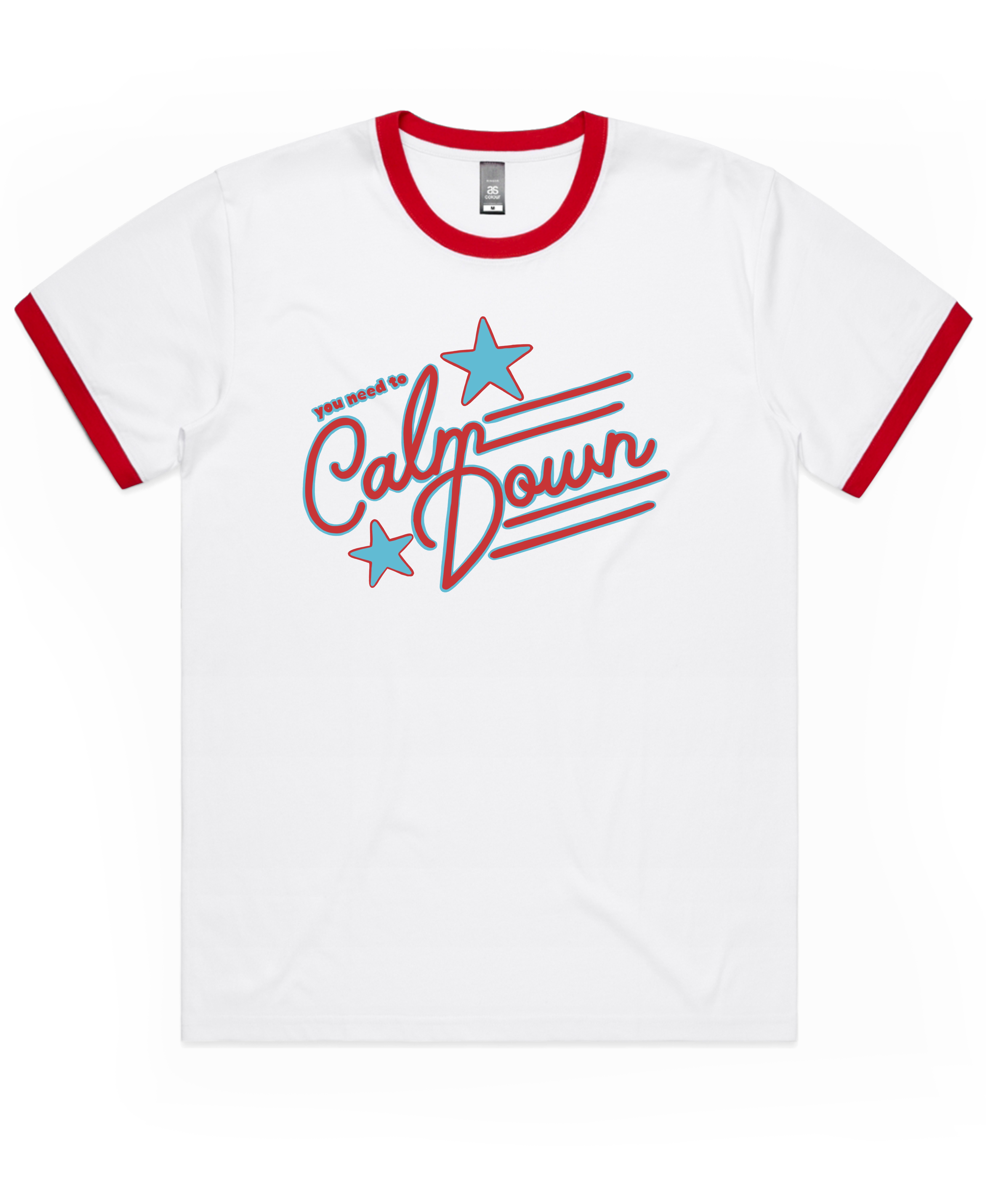 Retro You Need To Calm Down Ringer Tee, unisex, Casual Vintage Style T-Shirt | Everyday Wear, Chill Vibes