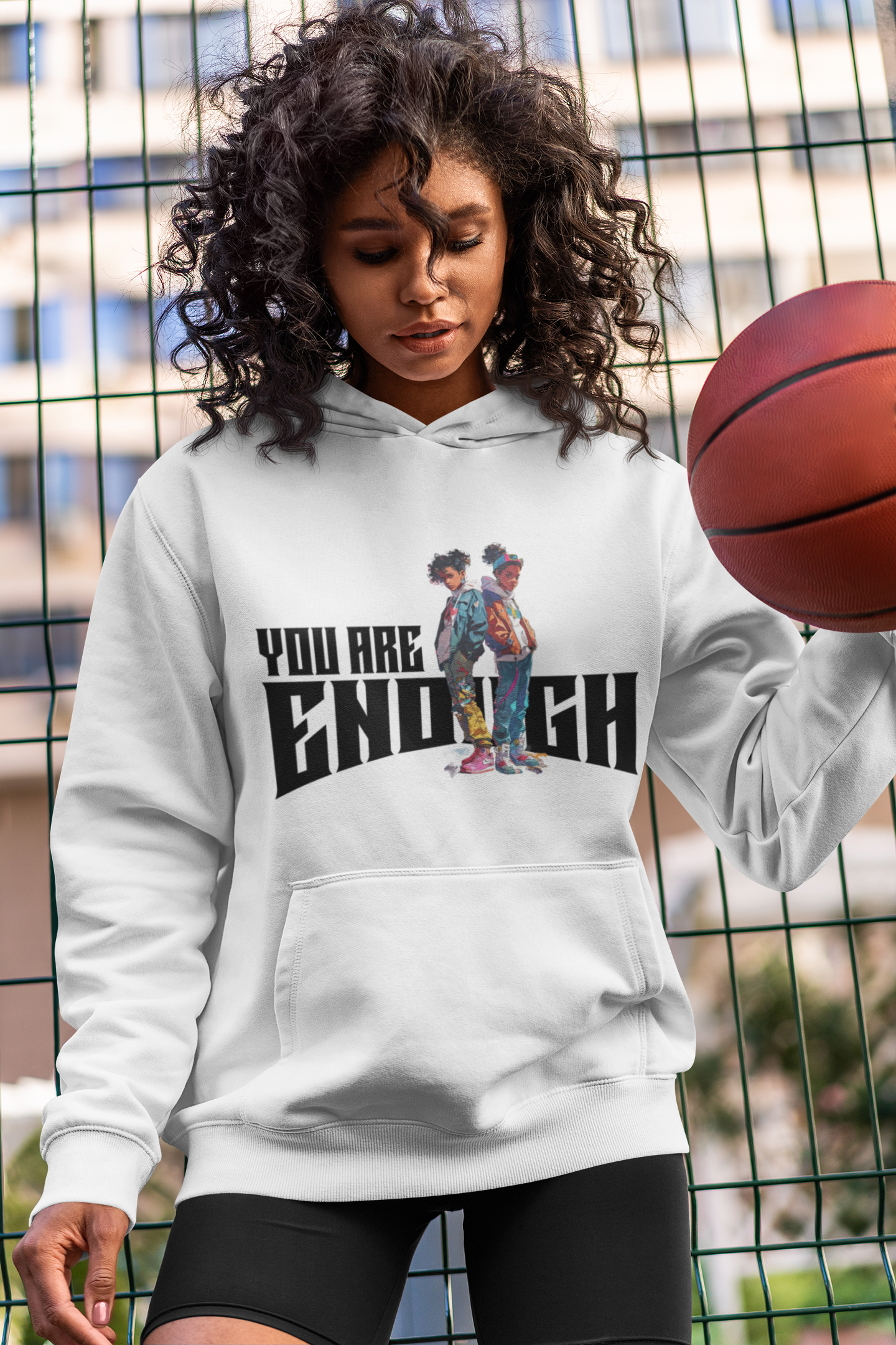 You Are Enough Hoodie, Unisex Heavy Blend Sweatshirt, Inspirational Gift, Motivational Wear, Cozy Everyday Style product thumbnail image
