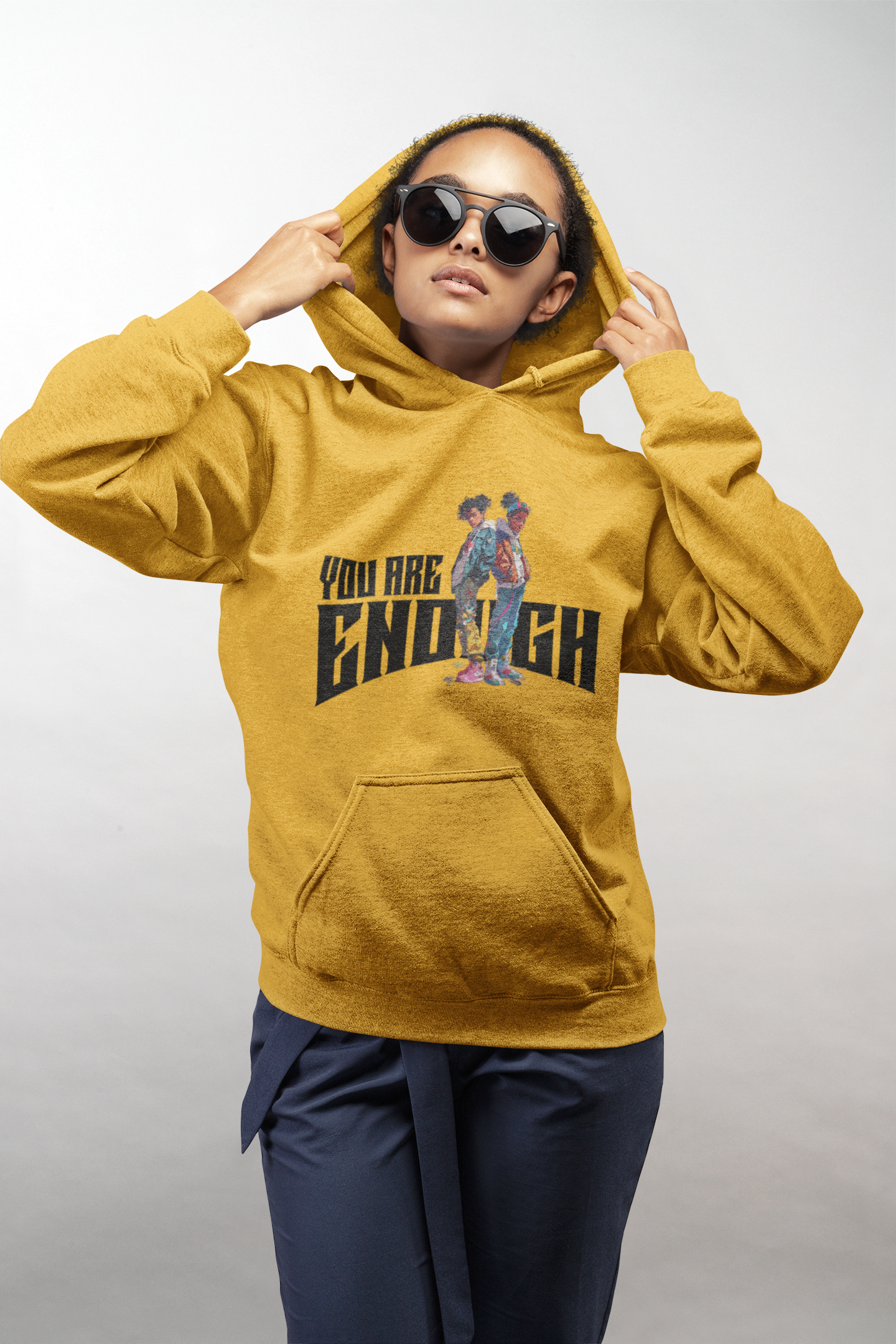 You Are Enough Hoodie, Unisex Heavy Blend Sweatshirt, Inspirational Gift, Motivational Wear, Cozy Everyday Style product thumbnail image