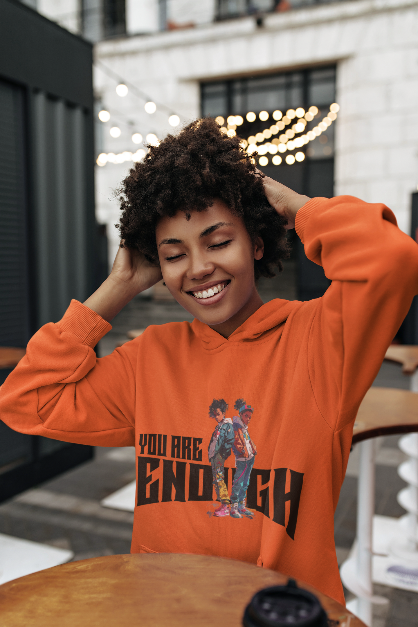 You Are Enough Hoodie, Unisex Heavy Blend Sweatshirt, Inspirational Gift, Motivational Wear, Cozy Everyday Style product thumbnail image