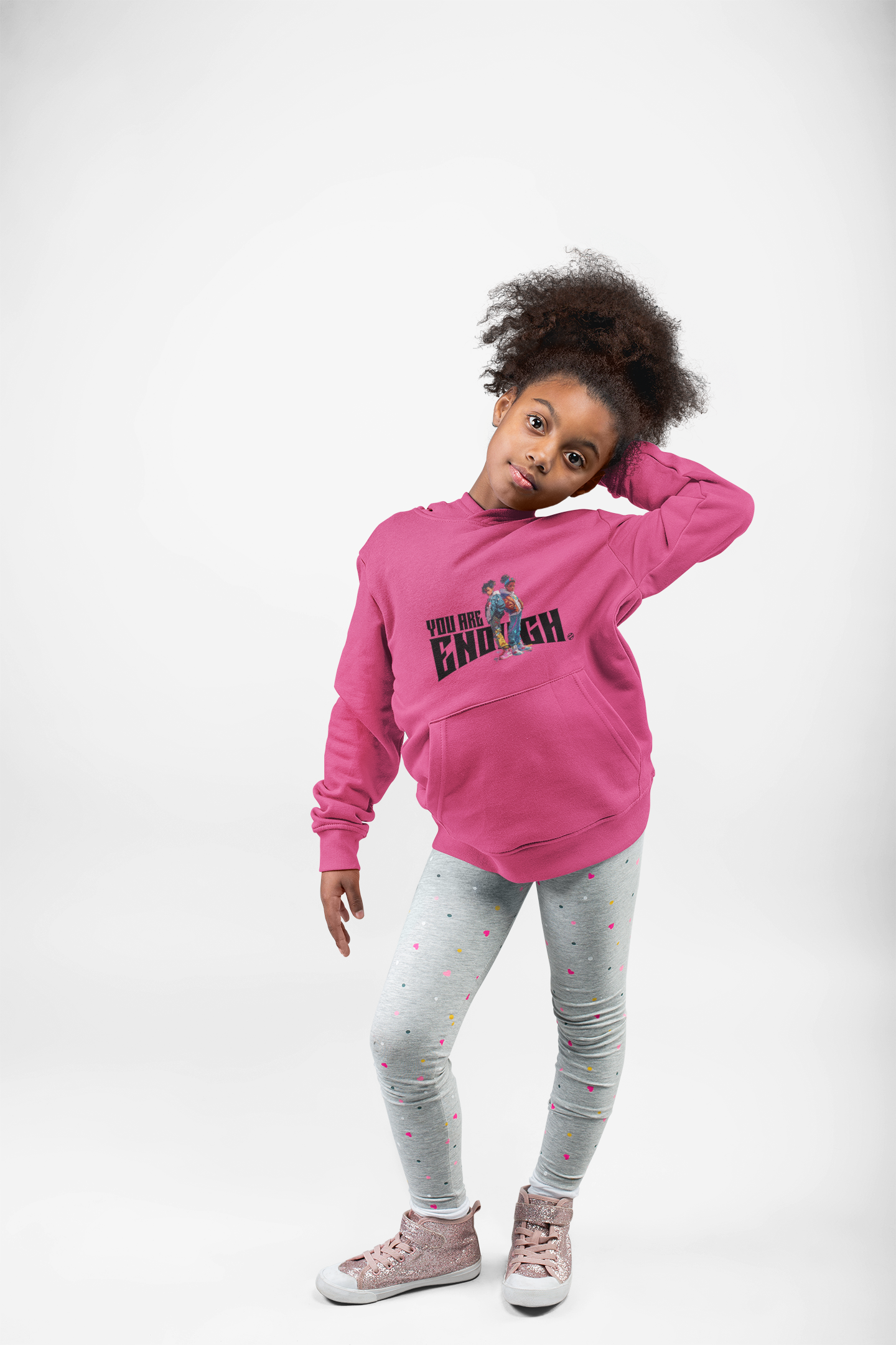 Youth Hoodie with Empowering 'You Are Enough' Design - Comfort Wear, Gift for Teens, Motivational Apparel, Cozy Layering, [...] product thumbnail image