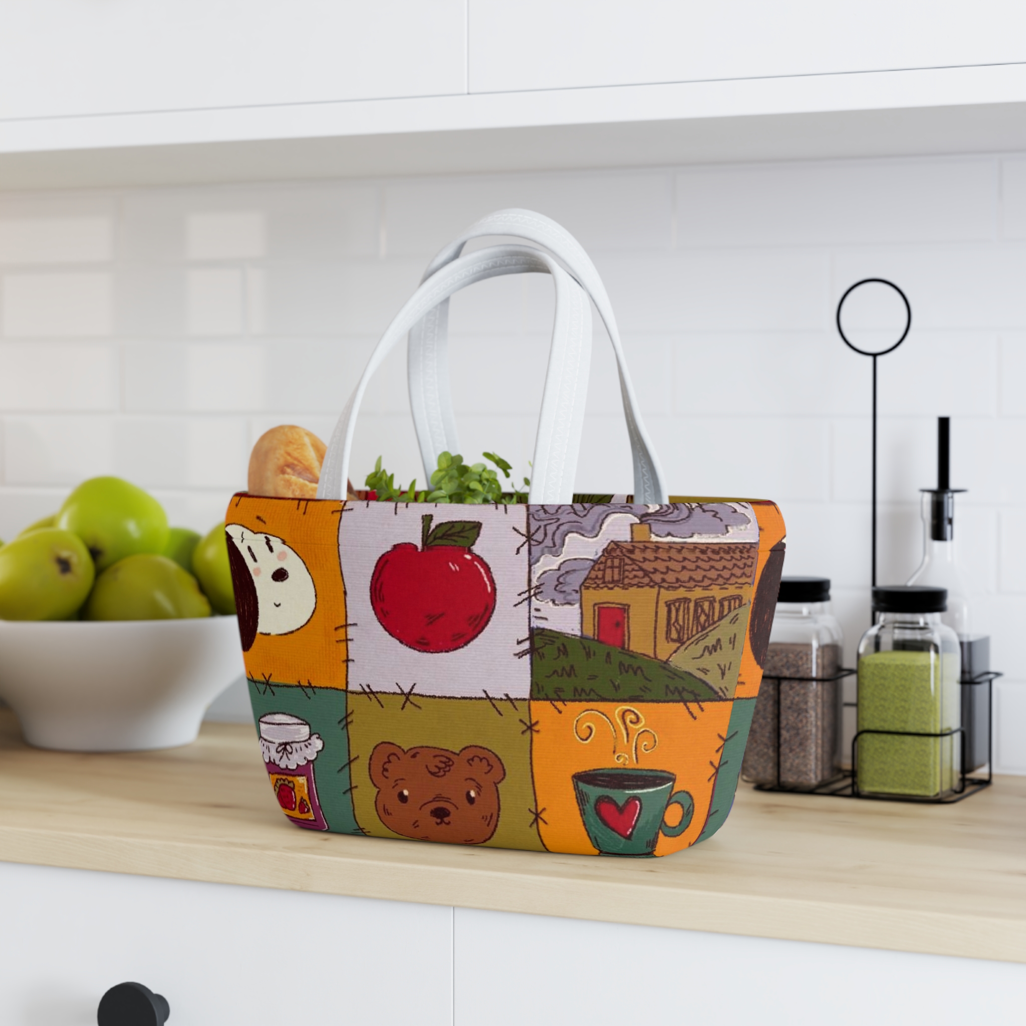 Personalized Carrier Bag, Work, School, Summer, Picnics, Insulated Lunch Bag, Flexible, Reusable Tote, Foodies Design, Gift Ideas for Her/Him product thumbnail image Personalized Carrier Bag, Work, School, Summer, Picnics, Insulated Lunch Bag, Flexible, Reusable Tote, Foodies Design, Gift Ideas for Her/Him product thumbnail image