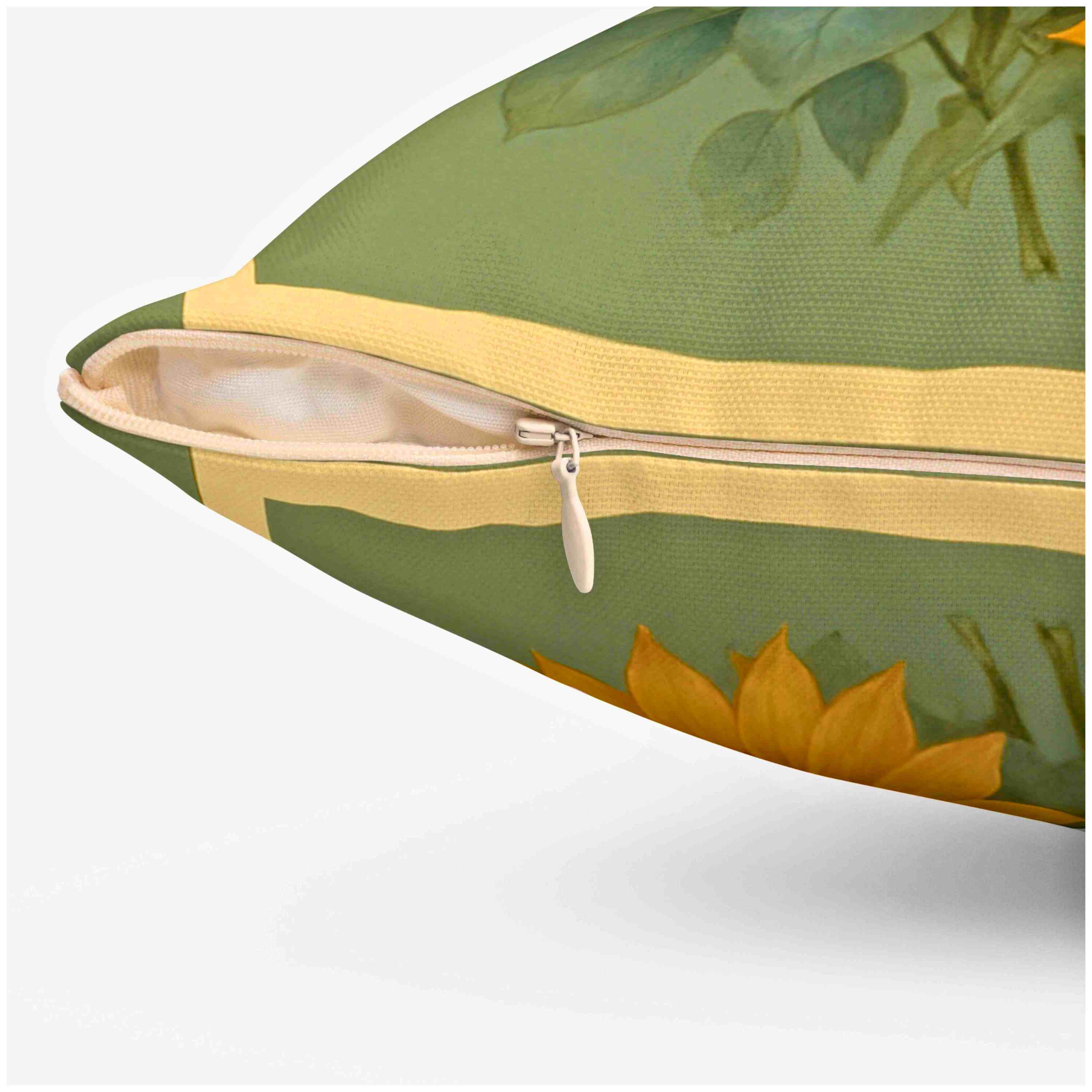 Soft Green Peony &amp; Sunflower Throw Pillow with Insert – Pale Pink Peonies Double-Sided Romantic Cottage Farmhouse Floral Cushion product thumbnail image