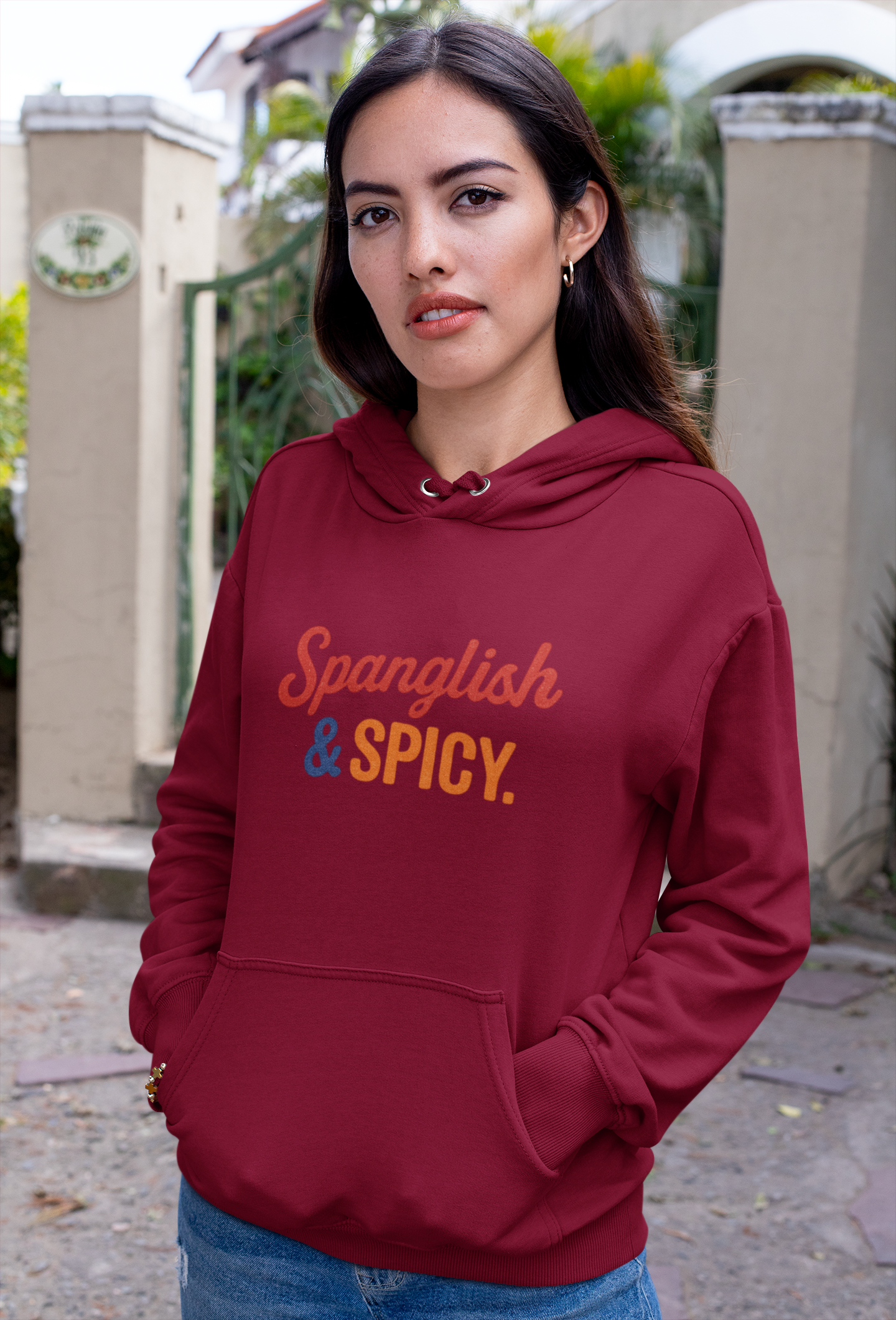 Spanglish & Spicy Unisex Hoodie product thumbnail image Spanglish & Spicy Unisex Hoodie product thumbnail image