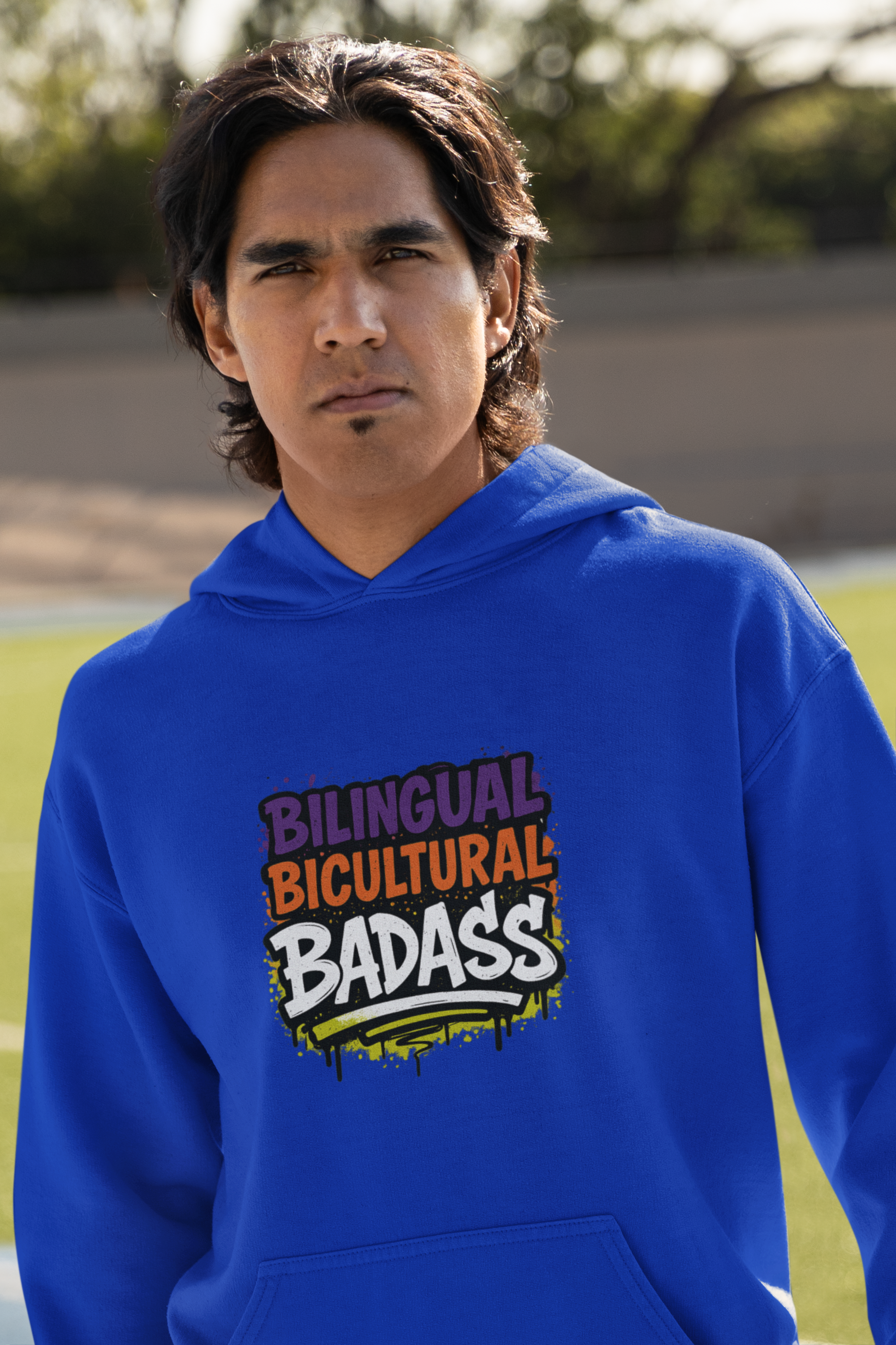 Bilingual Bicultural Badass Unisex Hoodie product thumbnail image Bilingual Bicultural Badass Unisex Hoodie product thumbnail image