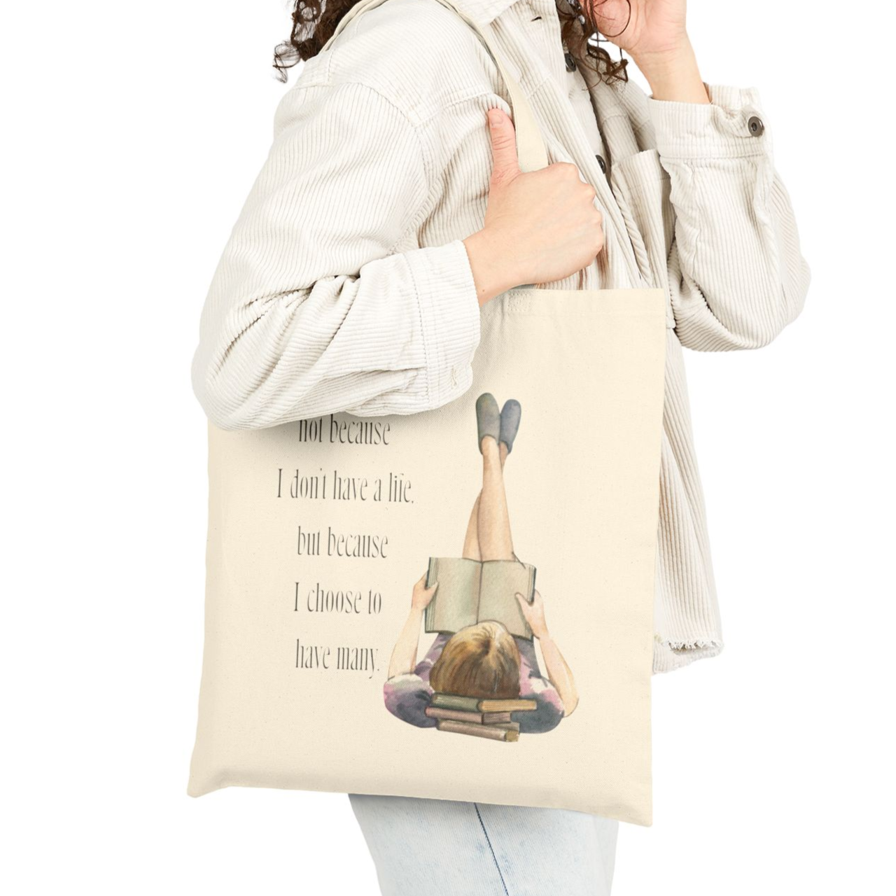 I Am A Reader Cotton Canvas Tote Bag product thumbnail image I Am A Reader Cotton Canvas Tote Bag product thumbnail image