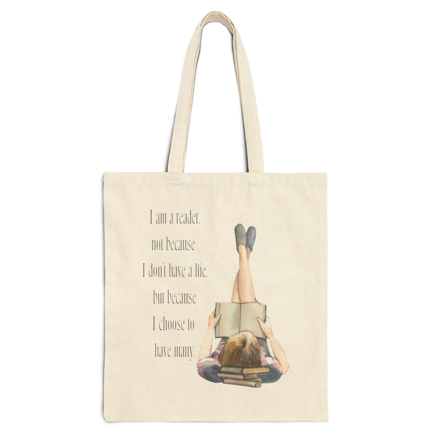 I Am A Reader Cotton Canvas Tote Bag product thumbnail image I Am A Reader Cotton Canvas Tote Bag product thumbnail image