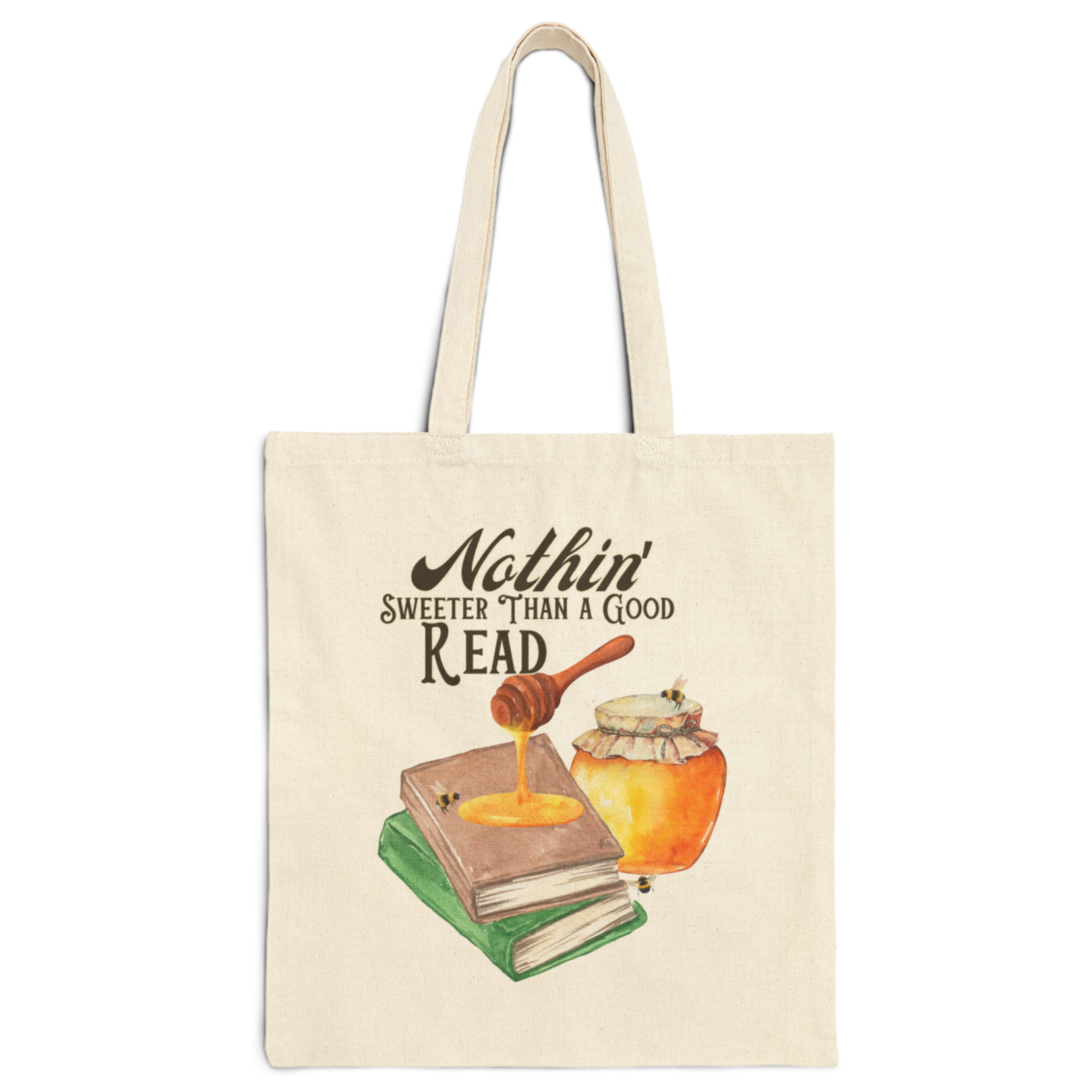 Nothin' Sweeter Than A Good Read Cotton Canvas Tote Bag product thumbnail image