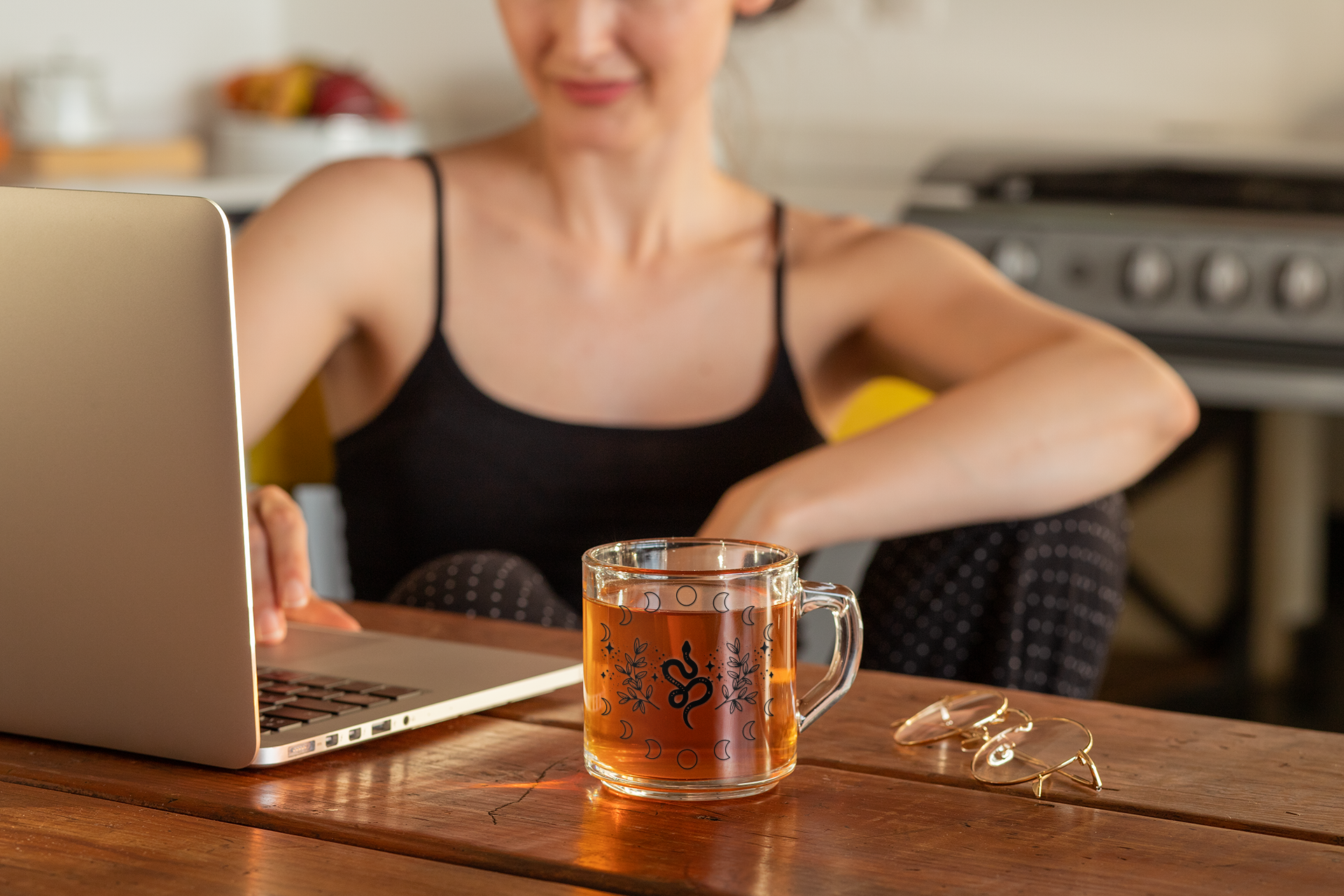 Celestial Snake Glass Mug 10oz product thumbnail image Celestial Snake Glass Mug 10oz product thumbnail image