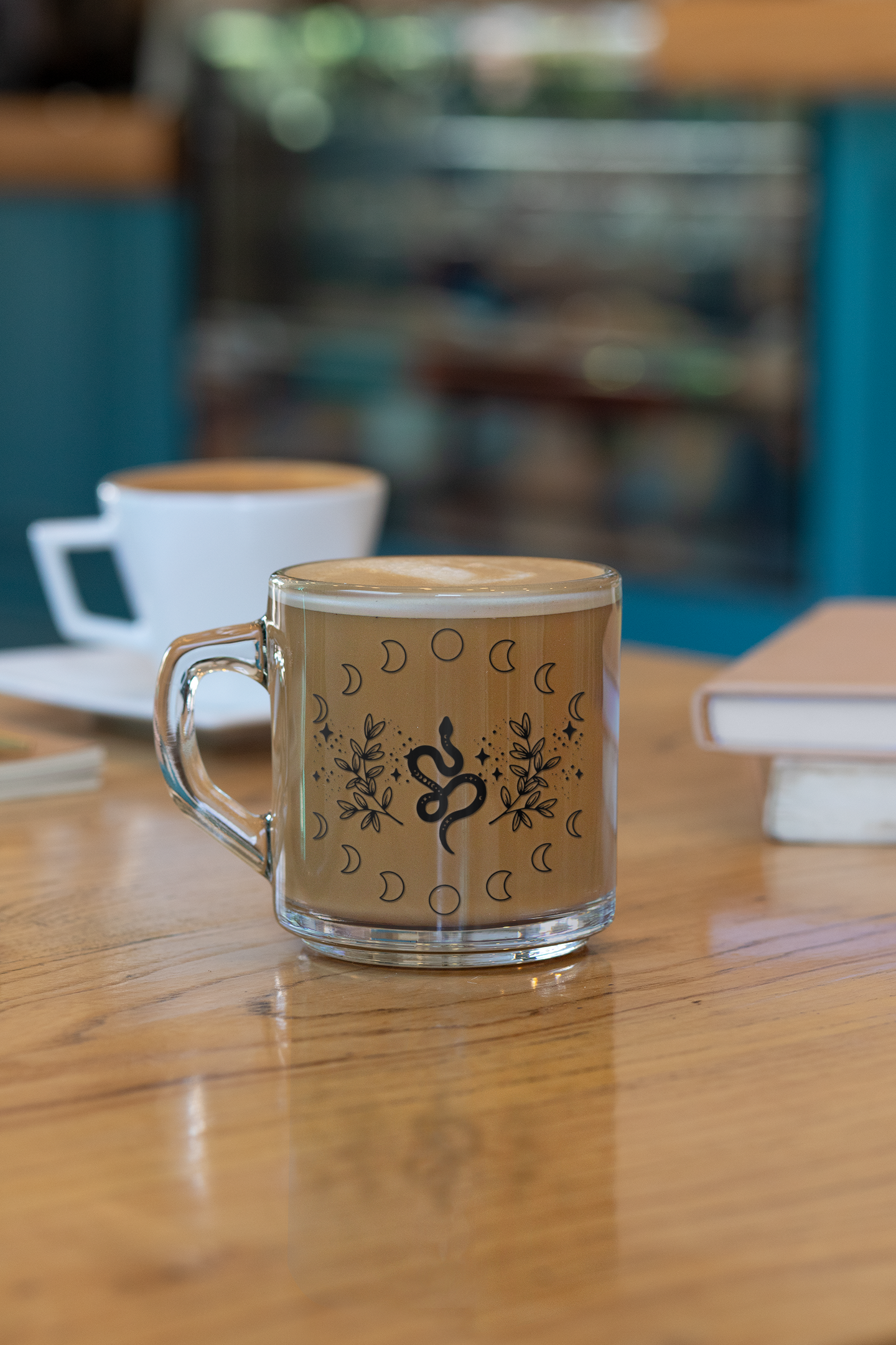 Celestial Snake Glass Mug 10oz product thumbnail image Celestial Snake Glass Mug 10oz product thumbnail image