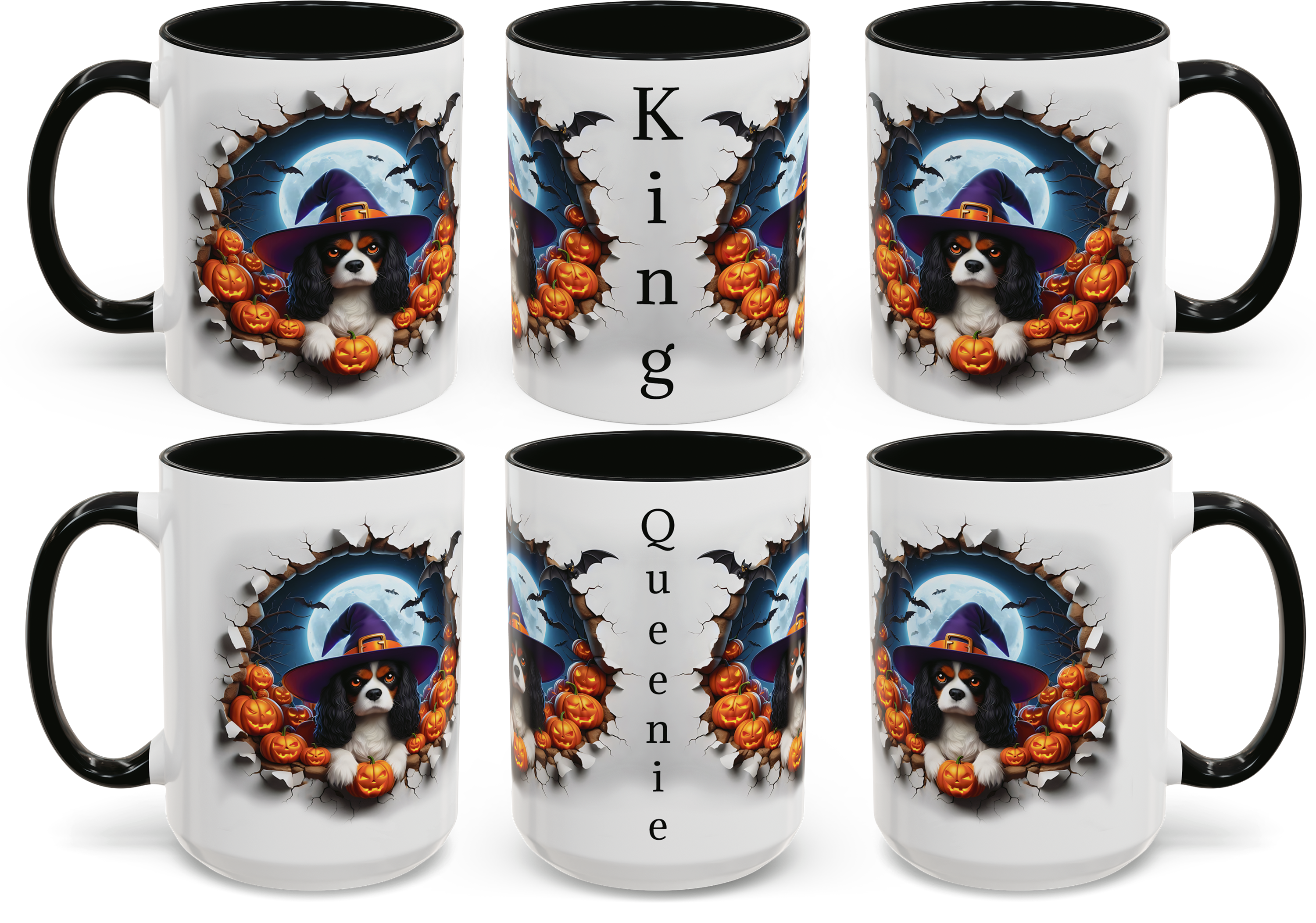 Halloween-Themed Cavalier King Charles Spaniel Dog Design for 11oz and 15oz Accent Mugs product thumbnail image Halloween-Themed Cavalier King Charles Spaniel Dog Design for 11oz and 15oz Accent Mugs product thumbnail image