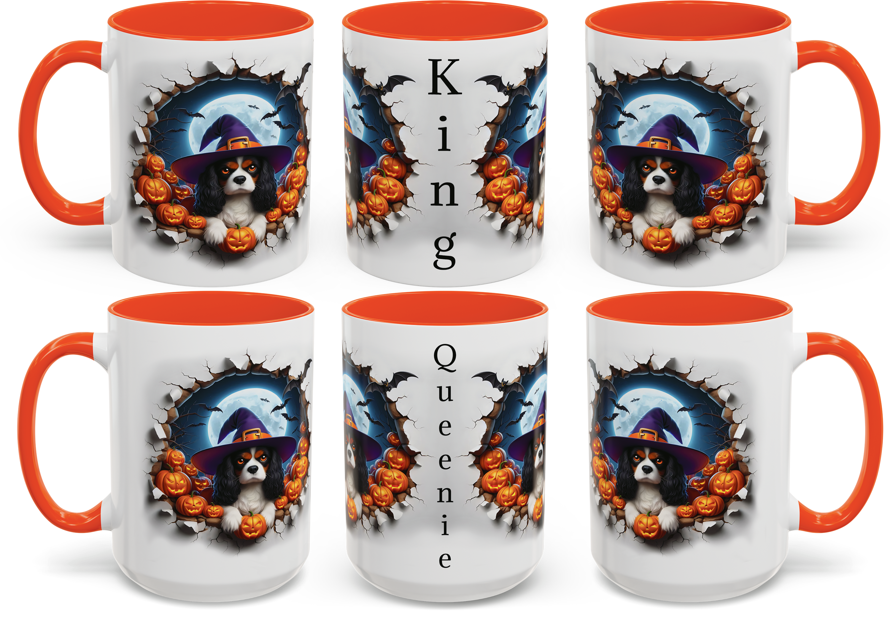 Halloween-Themed Cavalier King Charles Spaniel Dog Design for 11oz and 15oz Accent Mugs product thumbnail image Halloween-Themed Cavalier King Charles Spaniel Dog Design for 11oz and 15oz Accent Mugs product thumbnail image