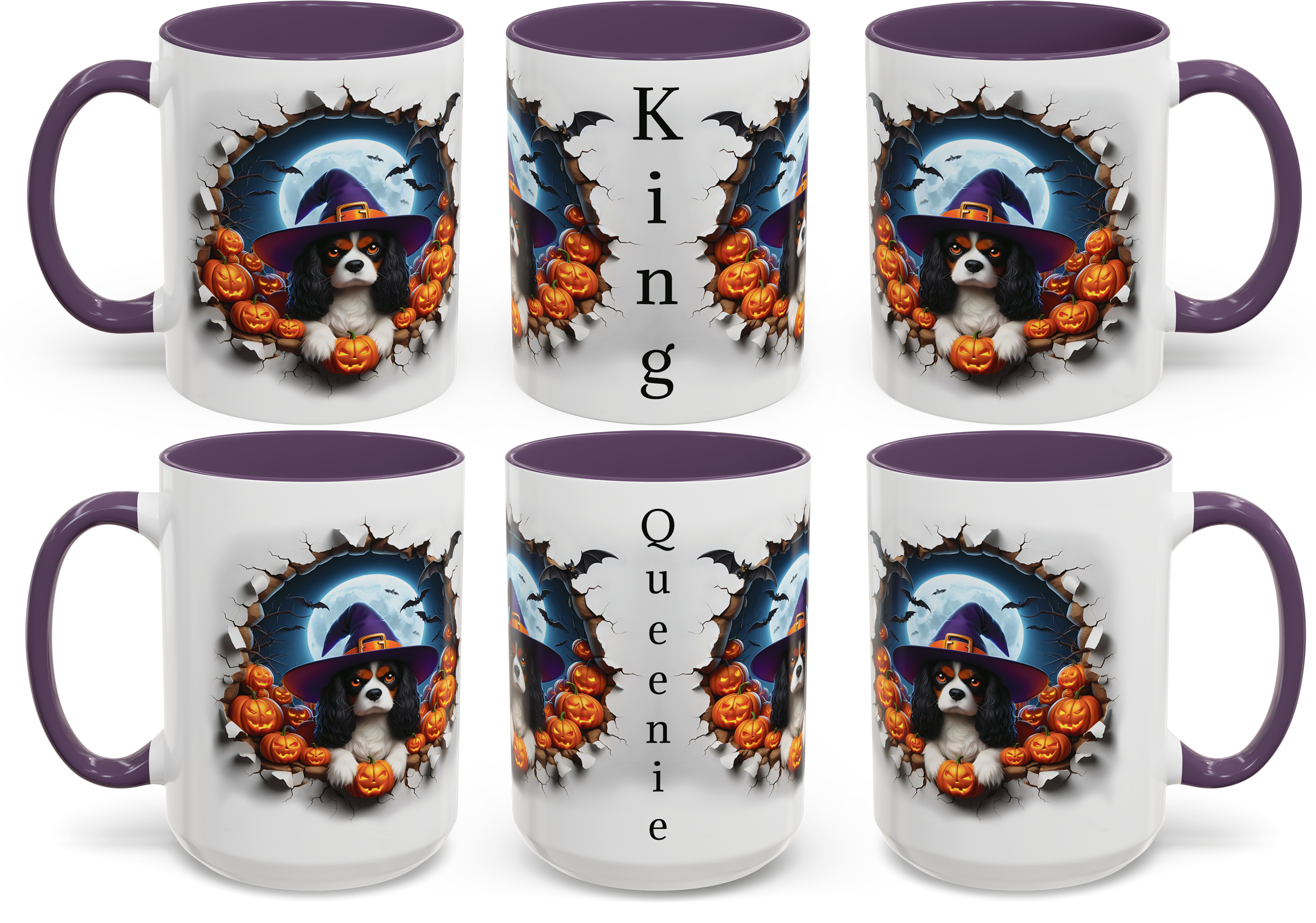 Halloween-Themed Cavalier King Charles Spaniel Dog Design for 11oz and 15oz Accent Mugs product thumbnail image Halloween-Themed Cavalier King Charles Spaniel Dog Design for 11oz and 15oz Accent Mugs product thumbnail image