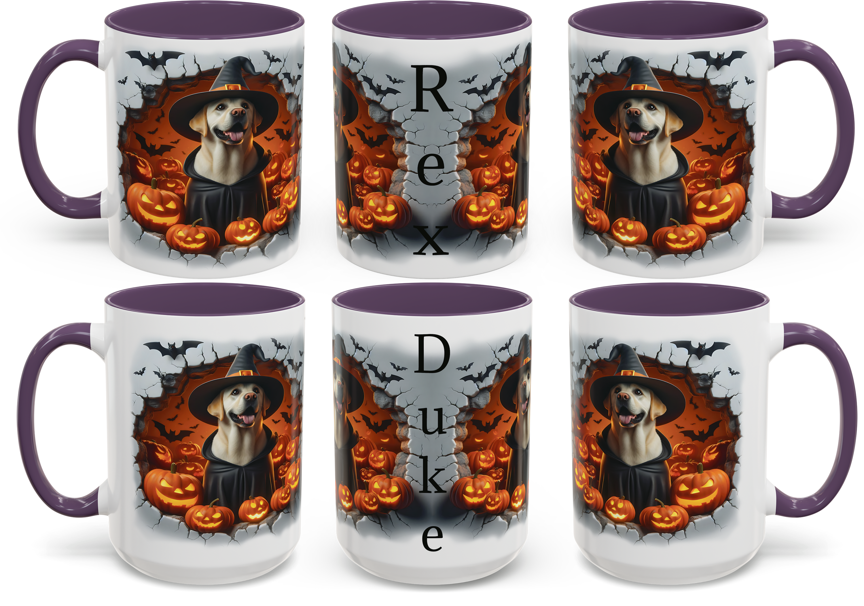Halloween-Themed Labrador Dog Design for 11oz and 15oz Accent Mugs product thumbnail image Halloween-Themed Labrador Dog Design for 11oz and 15oz Accent Mugs product thumbnail image