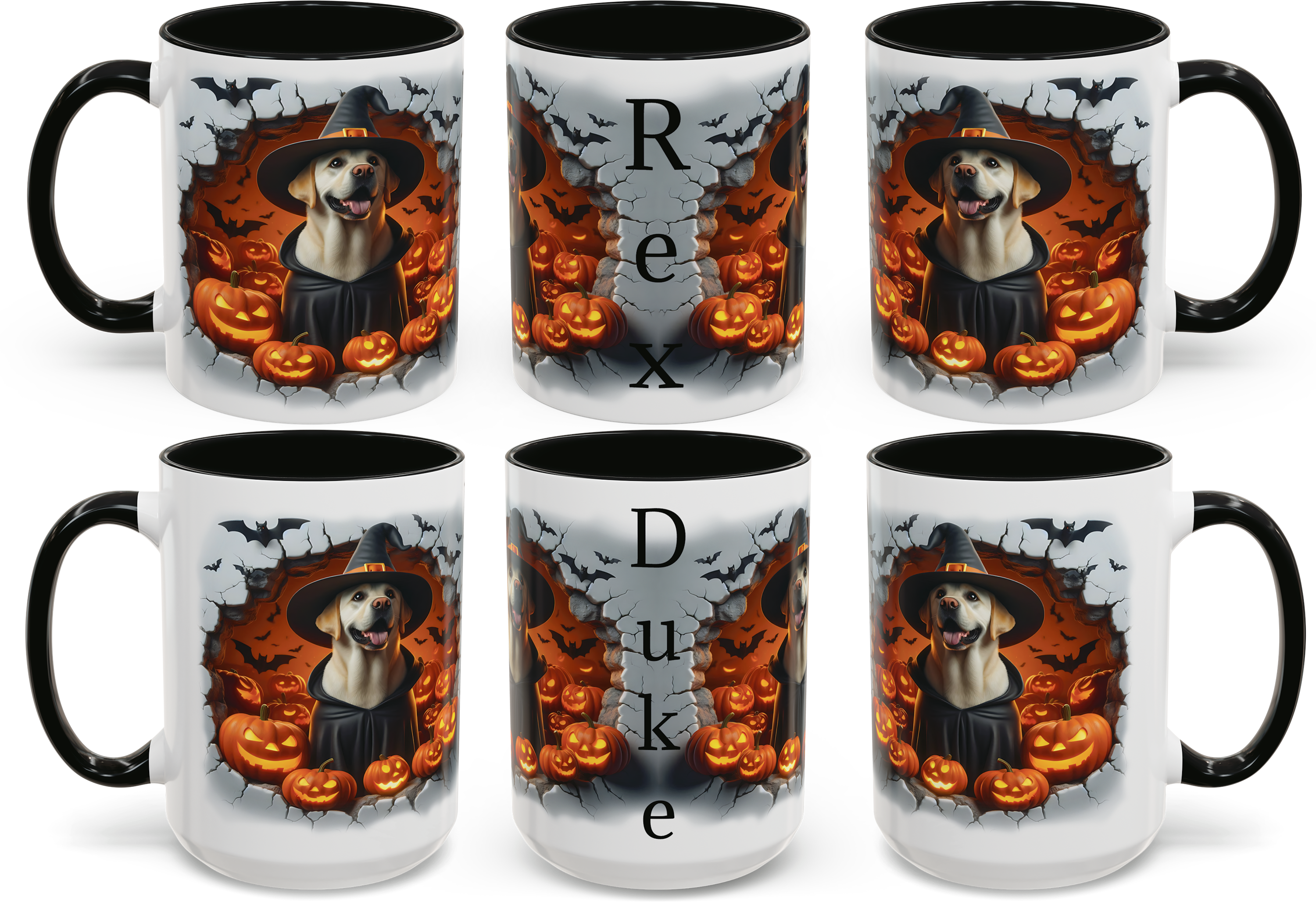 Halloween-Themed Labrador Dog Design for 11oz and 15oz Accent Mugs product thumbnail image Halloween-Themed Labrador Dog Design for 11oz and 15oz Accent Mugs product thumbnail image