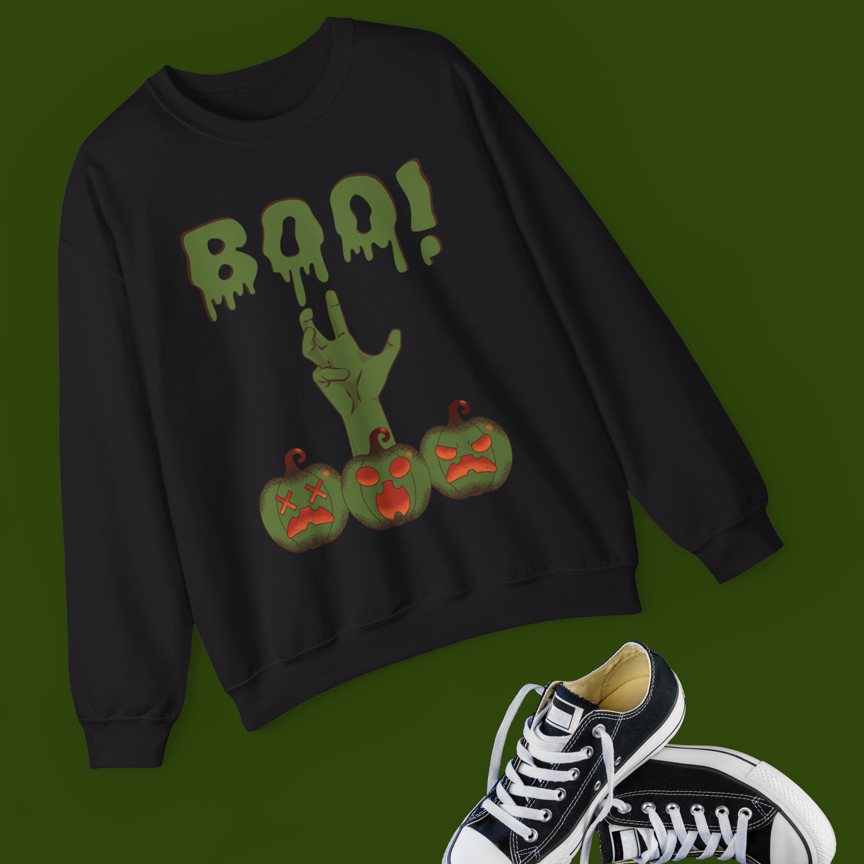 Spooky Halloween Sweatshirt - Unisex Crewneck, Cozy Fall Apparel, Boo Graphic, Trick or Treat, Autumn Fashion product thumbnail image Spooky Halloween Sweatshirt - Unisex Crewneck, Cozy Fall Apparel, Boo Graphic, Trick or Treat, Autumn Fashion product thumbnail image