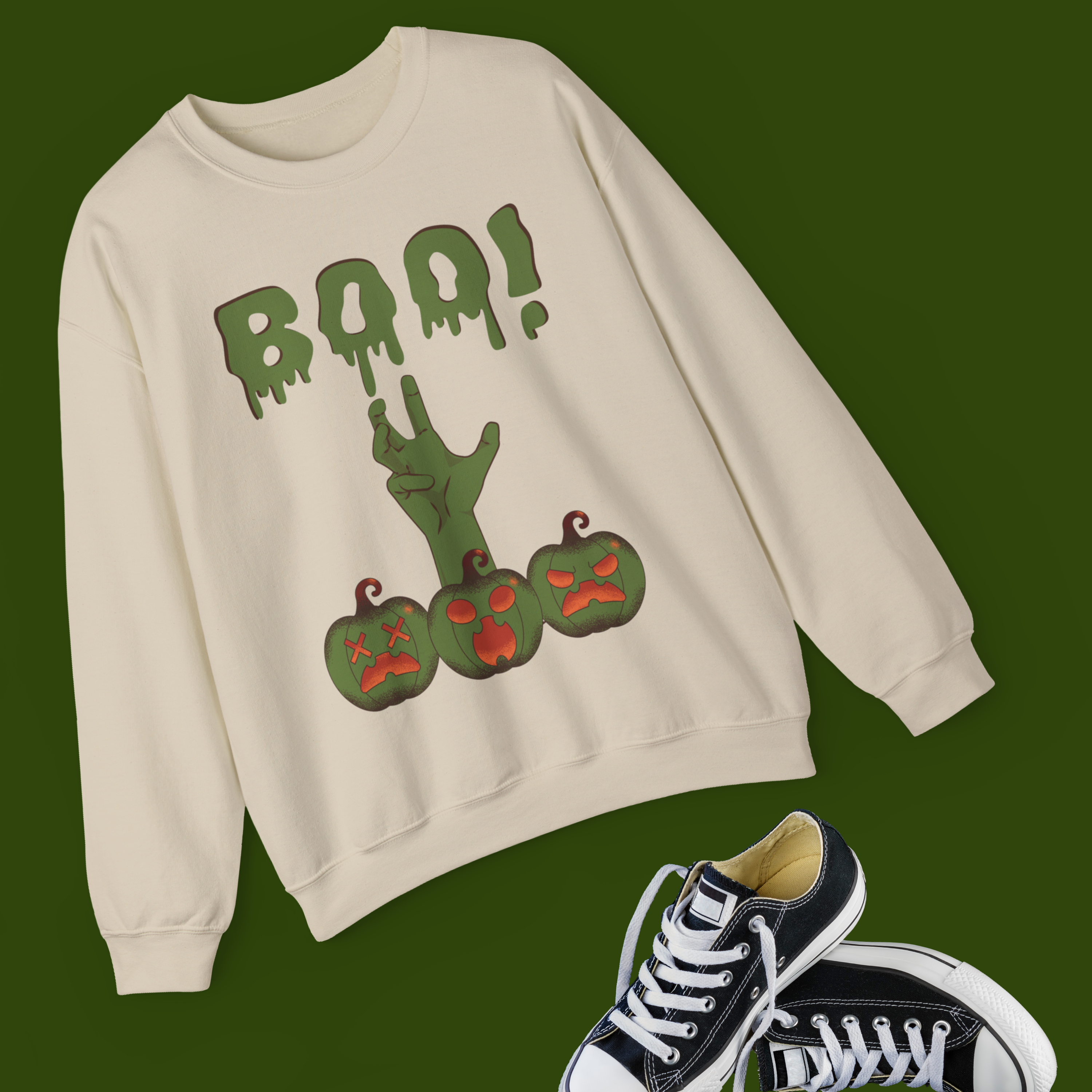 Spooky Halloween Sweatshirt - Unisex Crewneck, Cozy Fall Apparel, Boo Graphic, Trick or Treat, Autumn Fashion product thumbnail image Spooky Halloween Sweatshirt - Unisex Crewneck, Cozy Fall Apparel, Boo Graphic, Trick or Treat, Autumn Fashion product thumbnail image