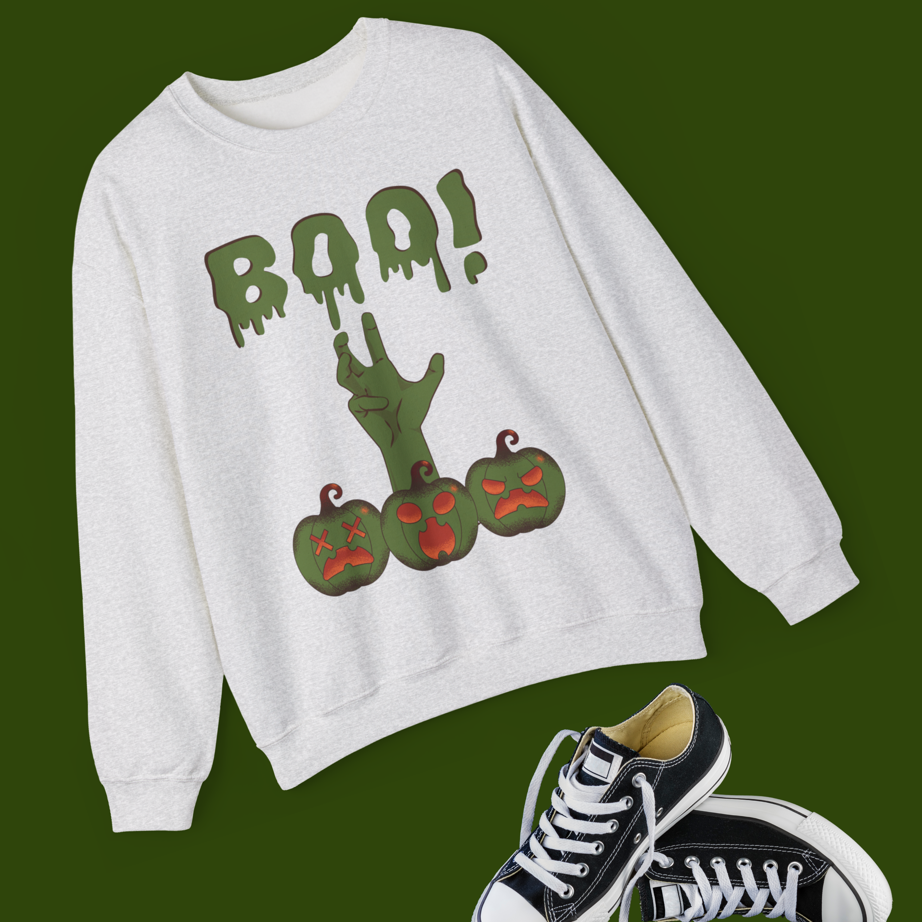 Spooky Halloween Sweatshirt - Unisex Crewneck, Cozy Fall Apparel, Boo Graphic, Trick or Treat, Autumn Fashion product thumbnail image