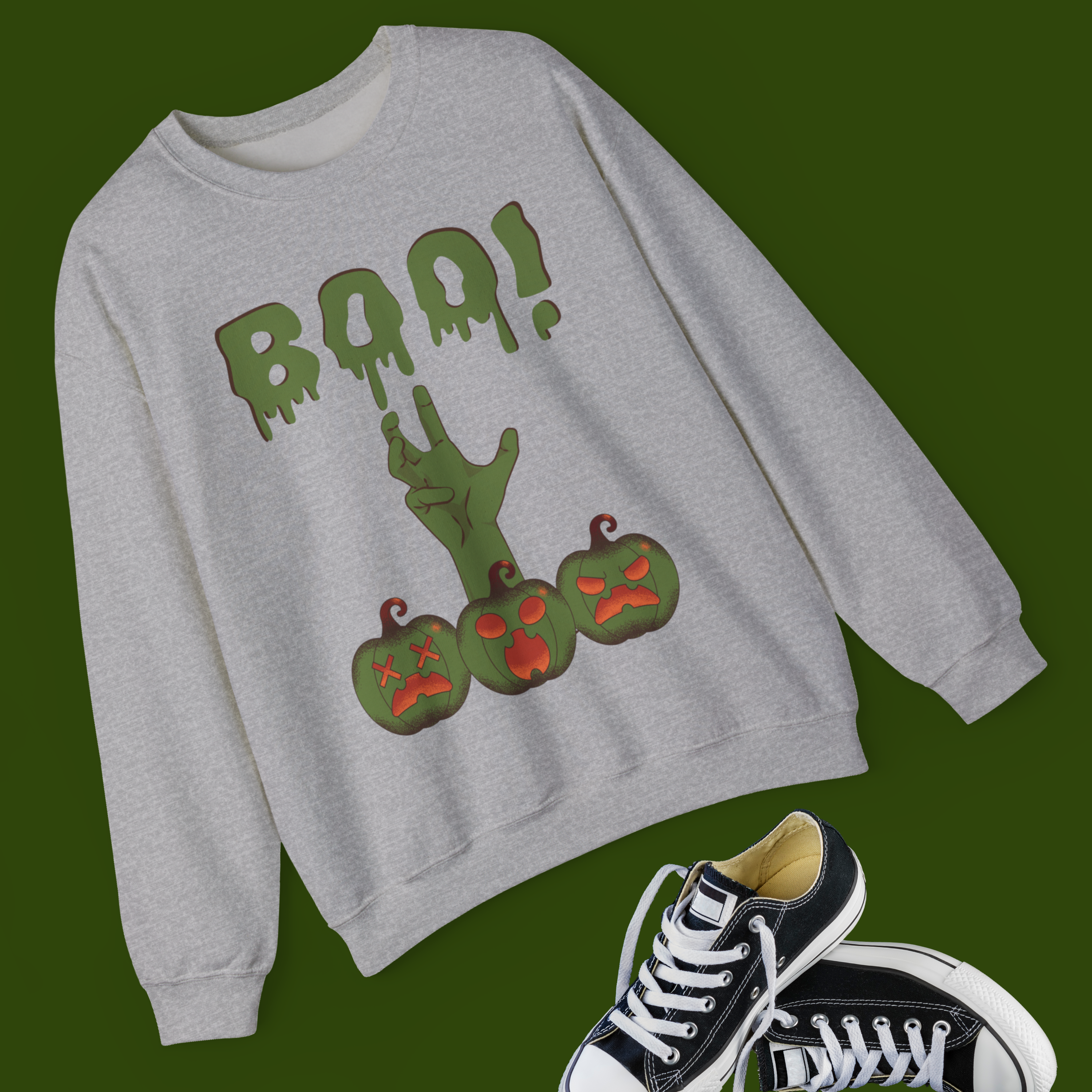 Spooky Halloween Sweatshirt - Unisex Crewneck, Cozy Fall Apparel, Boo Graphic, Trick or Treat, Autumn Fashion product thumbnail image Spooky Halloween Sweatshirt - Unisex Crewneck, Cozy Fall Apparel, Boo Graphic, Trick or Treat, Autumn Fashion product thumbnail image