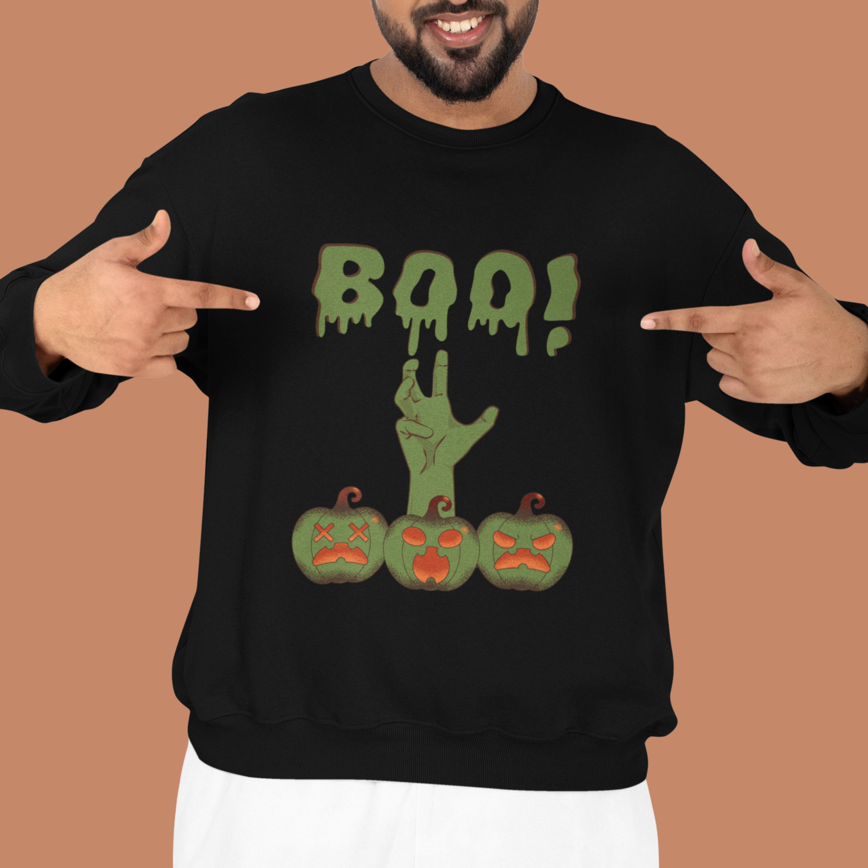 Spooky Halloween Sweatshirt - Unisex Crewneck, Cozy Fall Apparel, Boo Graphic, Trick or Treat, Autumn Fashion product thumbnail image Spooky Halloween Sweatshirt - Unisex Crewneck, Cozy Fall Apparel, Boo Graphic, Trick or Treat, Autumn Fashion product thumbnail image