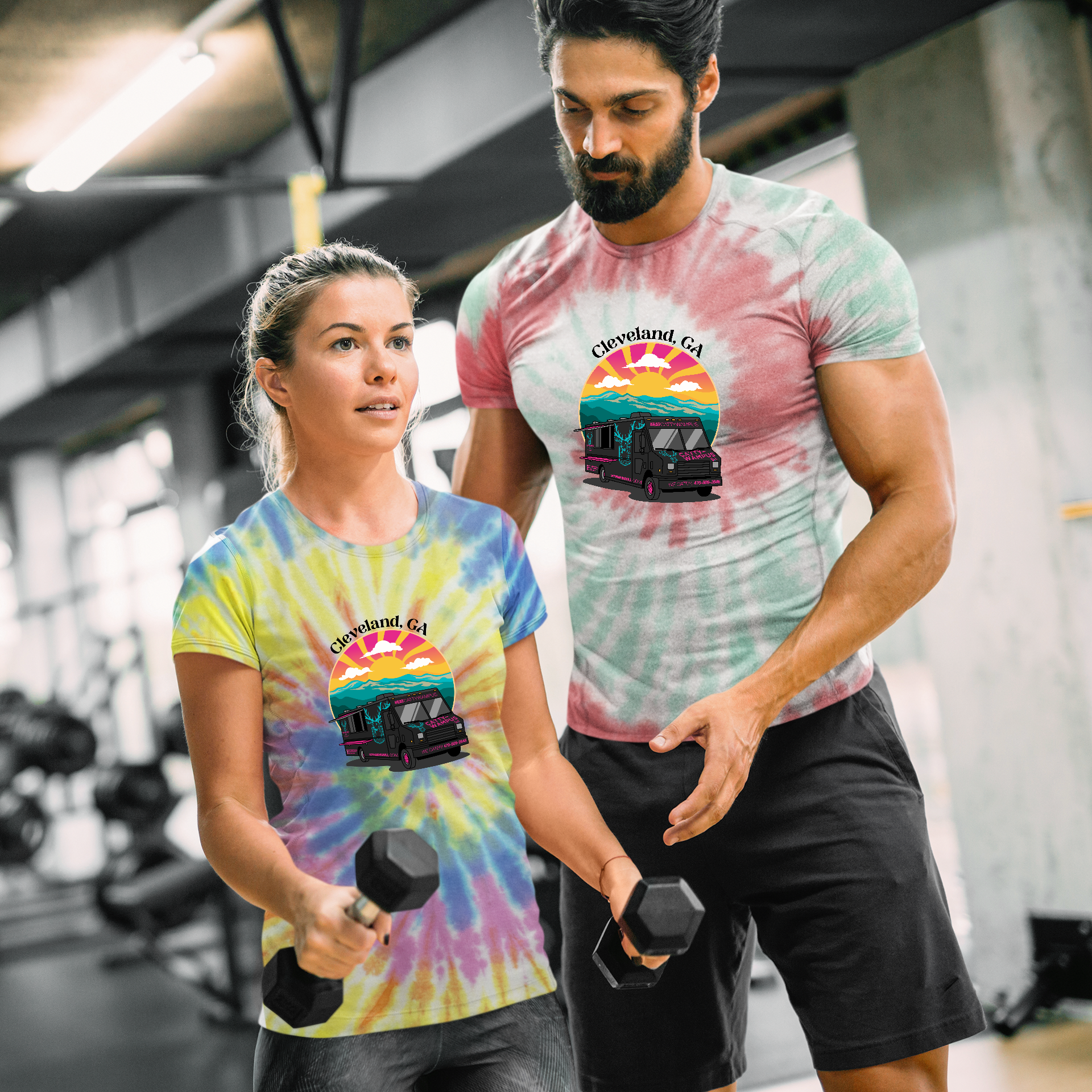 Vibrant Tie Dye Food Truck Tee Shirt product thumbnail image Vibrant Tie Dye Food Truck Tee Shirt product thumbnail image