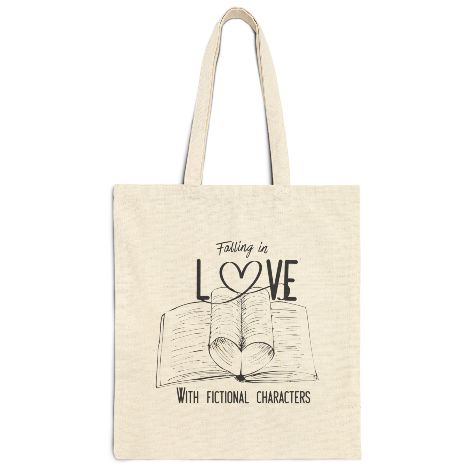 Falling In Love Cotton Canvas Tote Bag product thumbnail image
