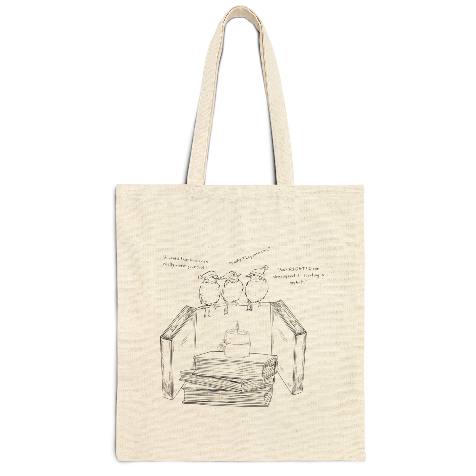 A Birdy Told Me Cotton Canvas Tote Bag product thumbnail image