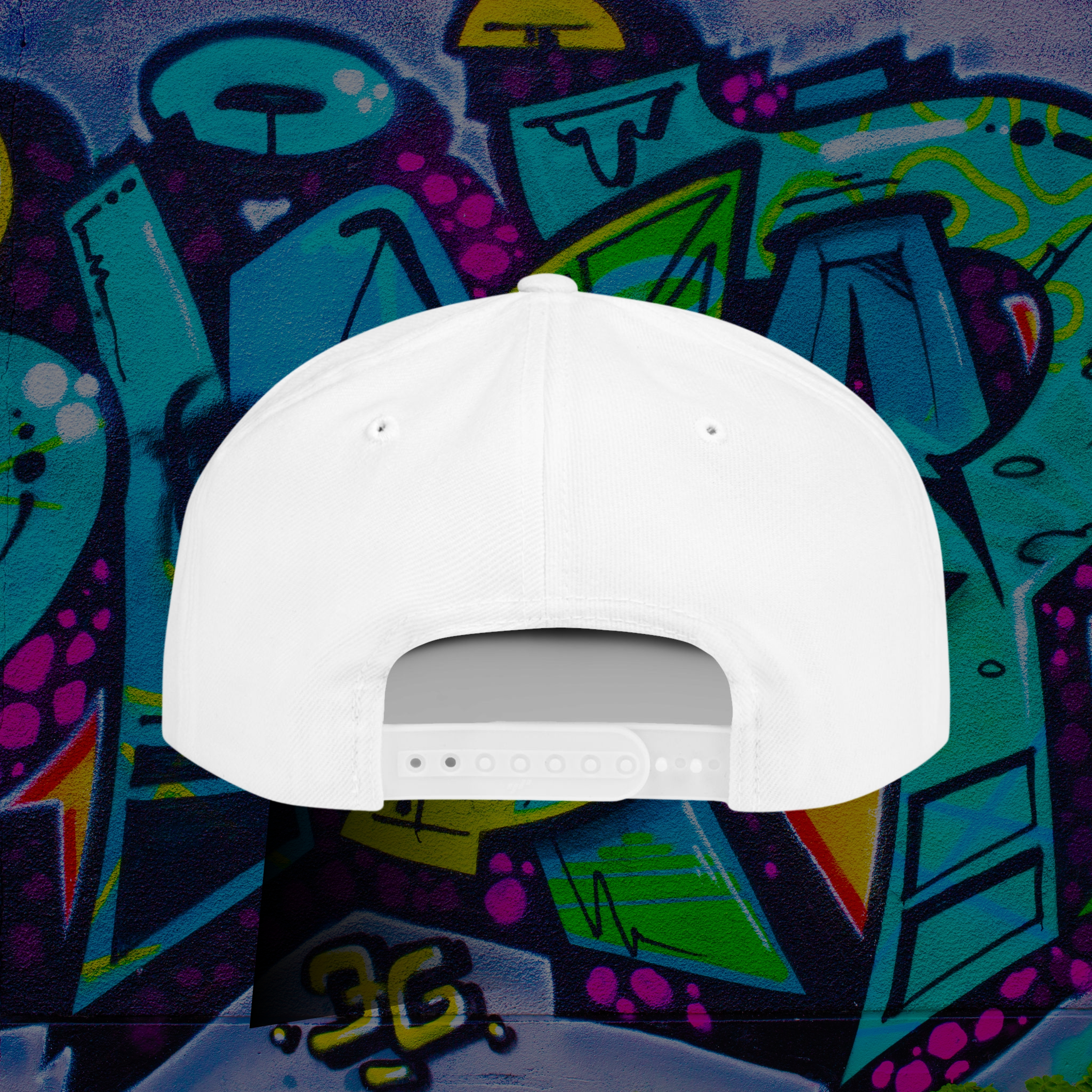 Flat Bill "RICH IN BLESSINGS "embroidered White Snapback product thumbnail image Flat Bill "RICH IN BLESSINGS "embroidered White Snapback product thumbnail image