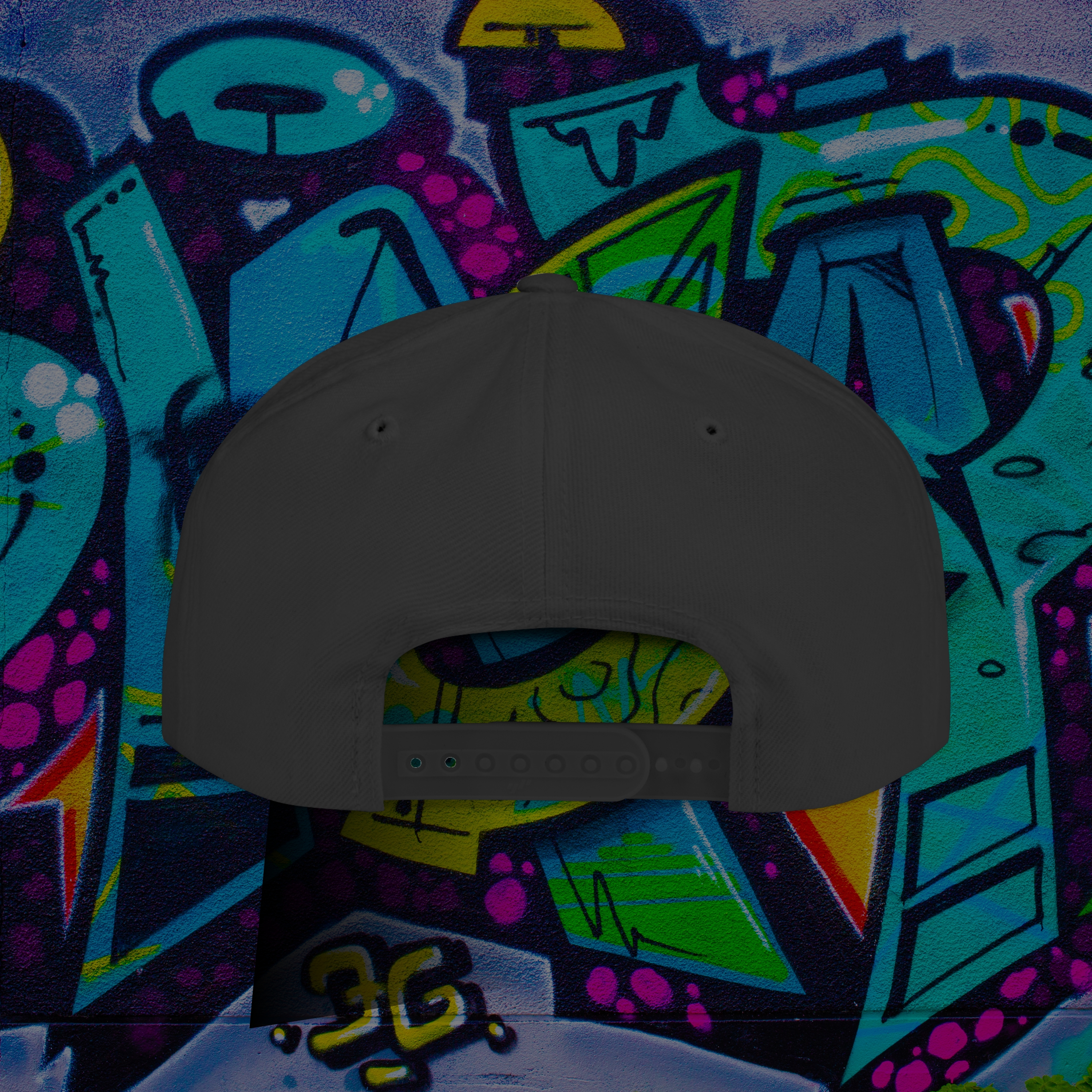 Flat Bill "RICH IN BLESSINGS "embroidered Black Snapback product thumbnail image