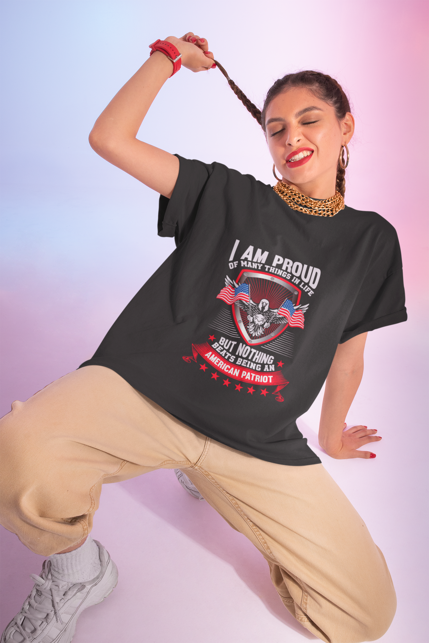 Patriotic Unisex T-Shirt | Proud American Independence Day  product thumbnail image
